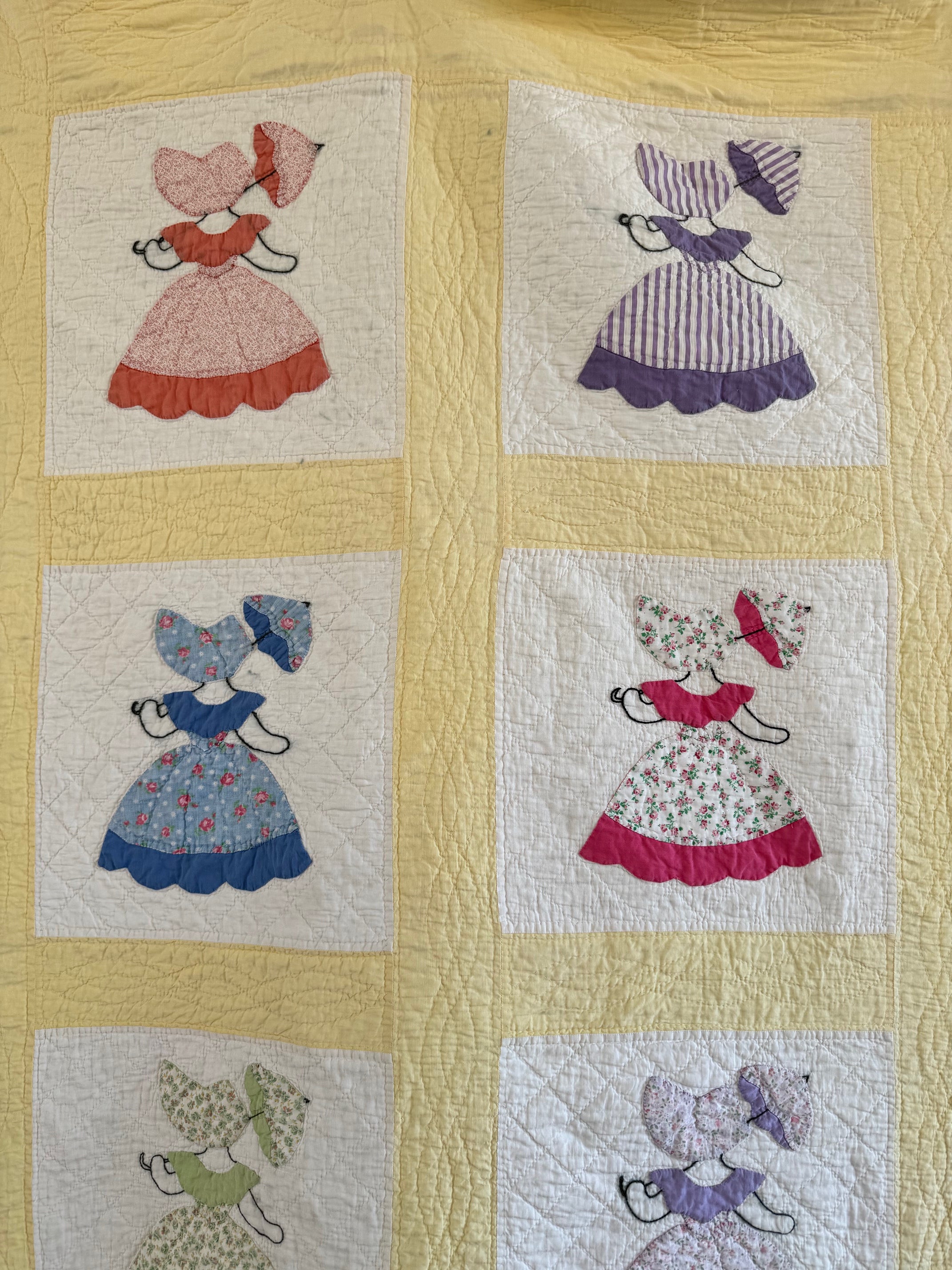 Vintage Yellow Sunbonnet Sue Quilt **SOLD**