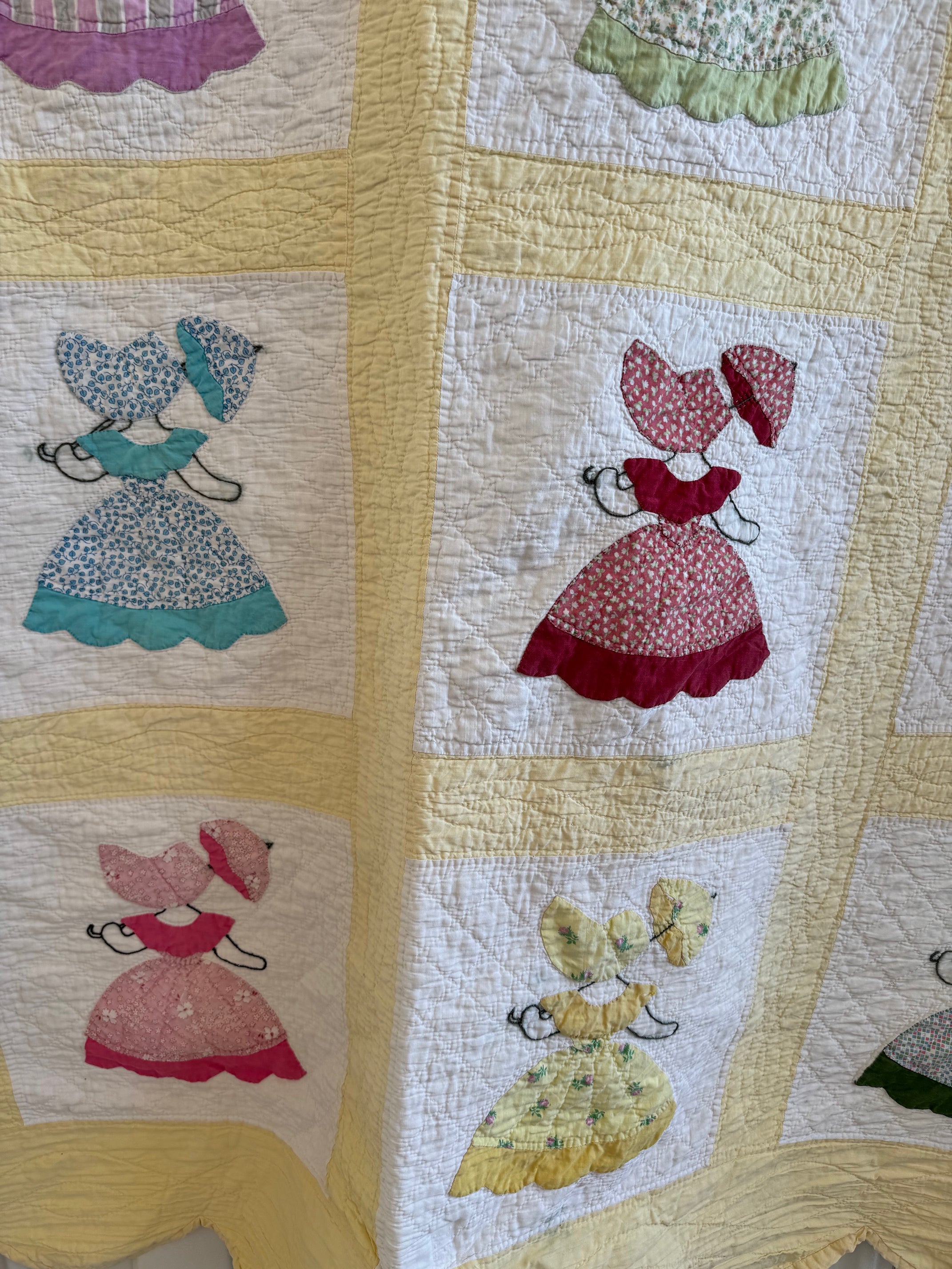 Vintage Yellow Sunbonnet Sue Quilt **SOLD**