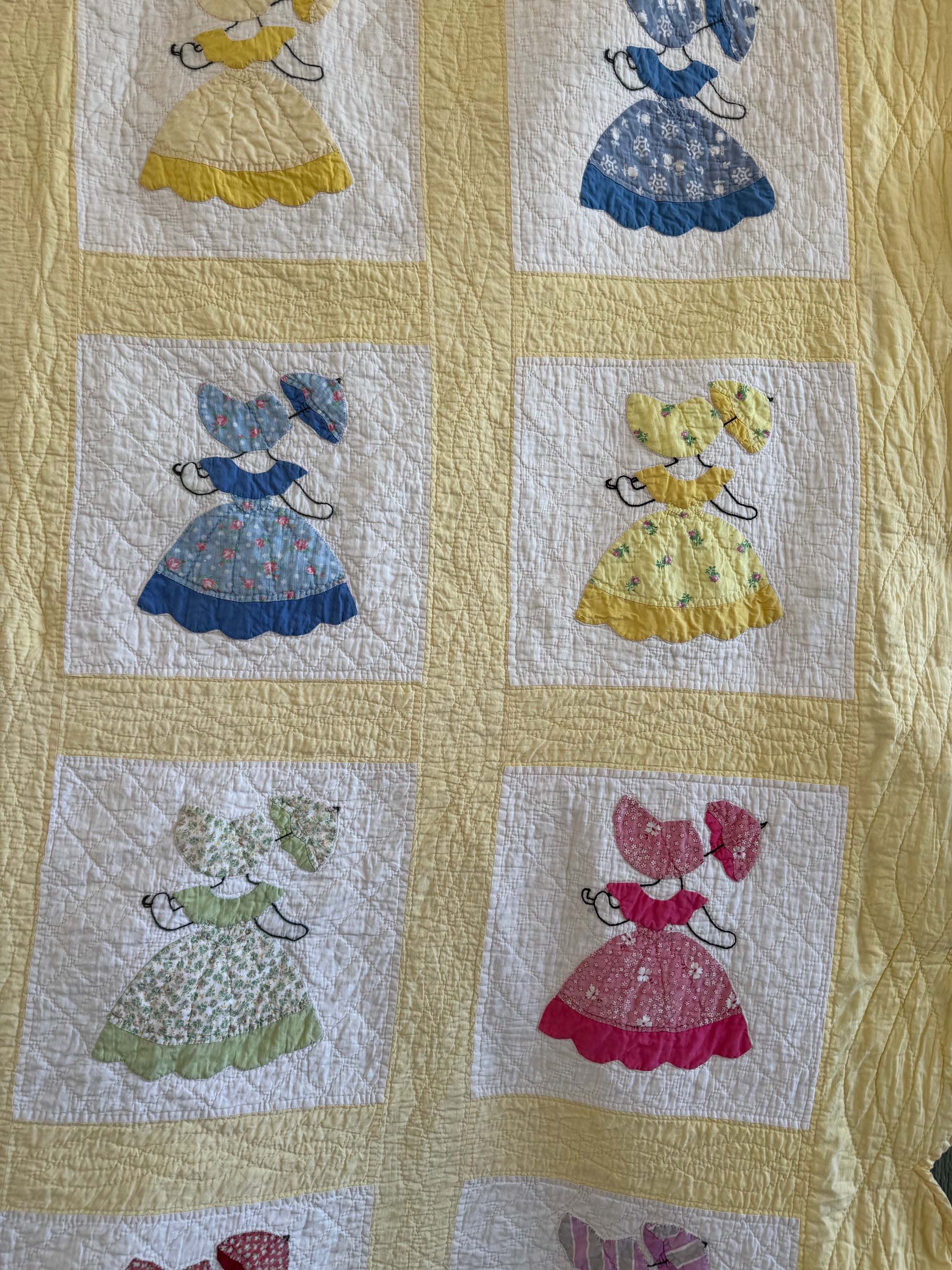 Vintage Yellow Sunbonnet Sue Quilt **SOLD**