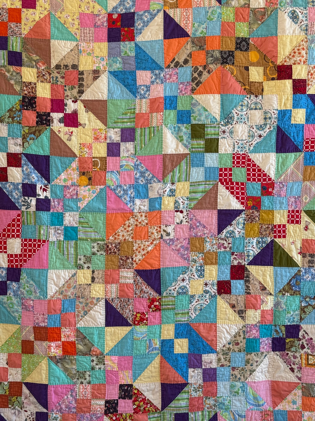 Vintage Scrappy Mosaic Quilt