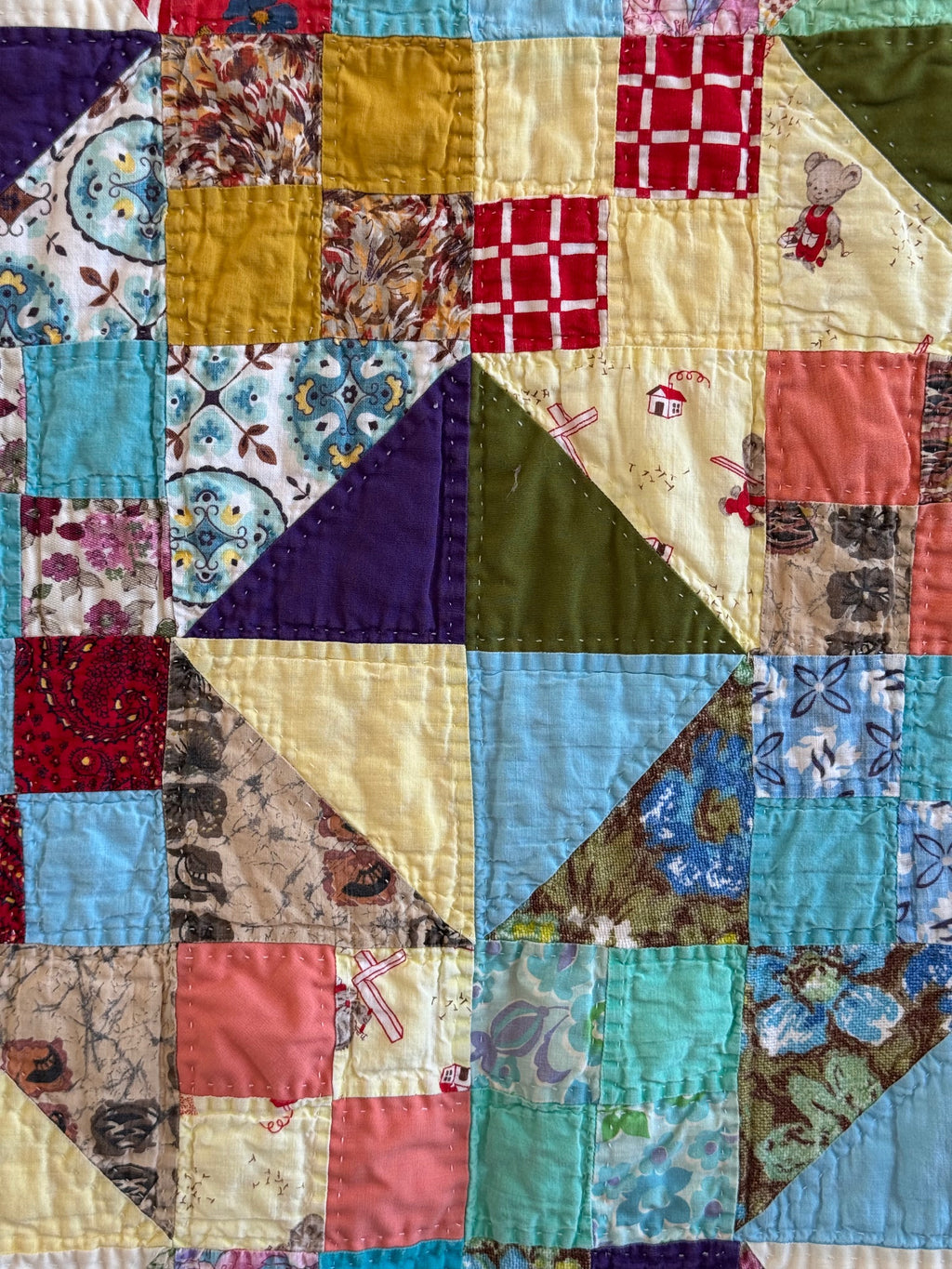 Vintage Scrappy Mosaic Quilt