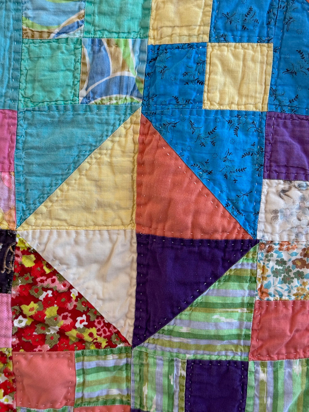 Vintage Scrappy Mosaic Quilt