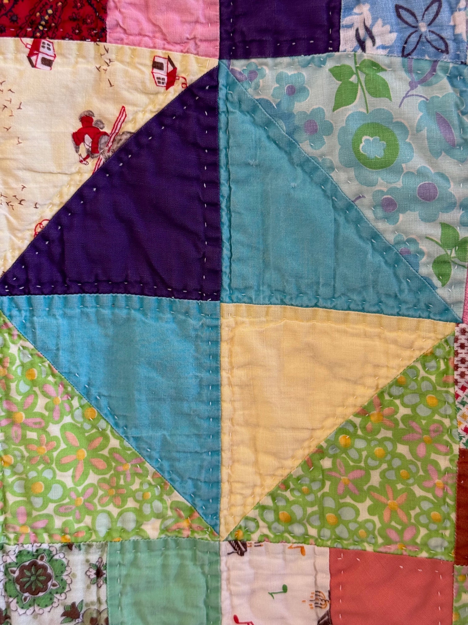 Vintage Scrappy Mosaic Quilt