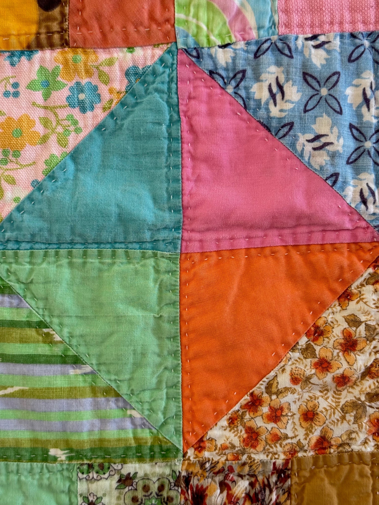 Vintage Scrappy Mosaic Quilt