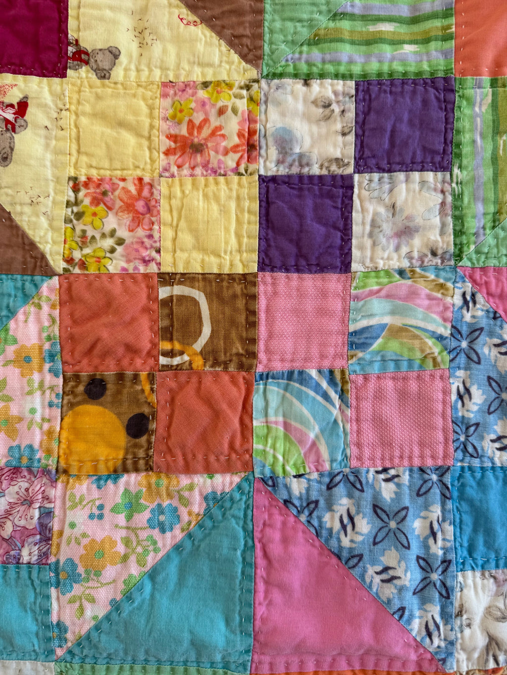 Vintage Scrappy Mosaic Quilt