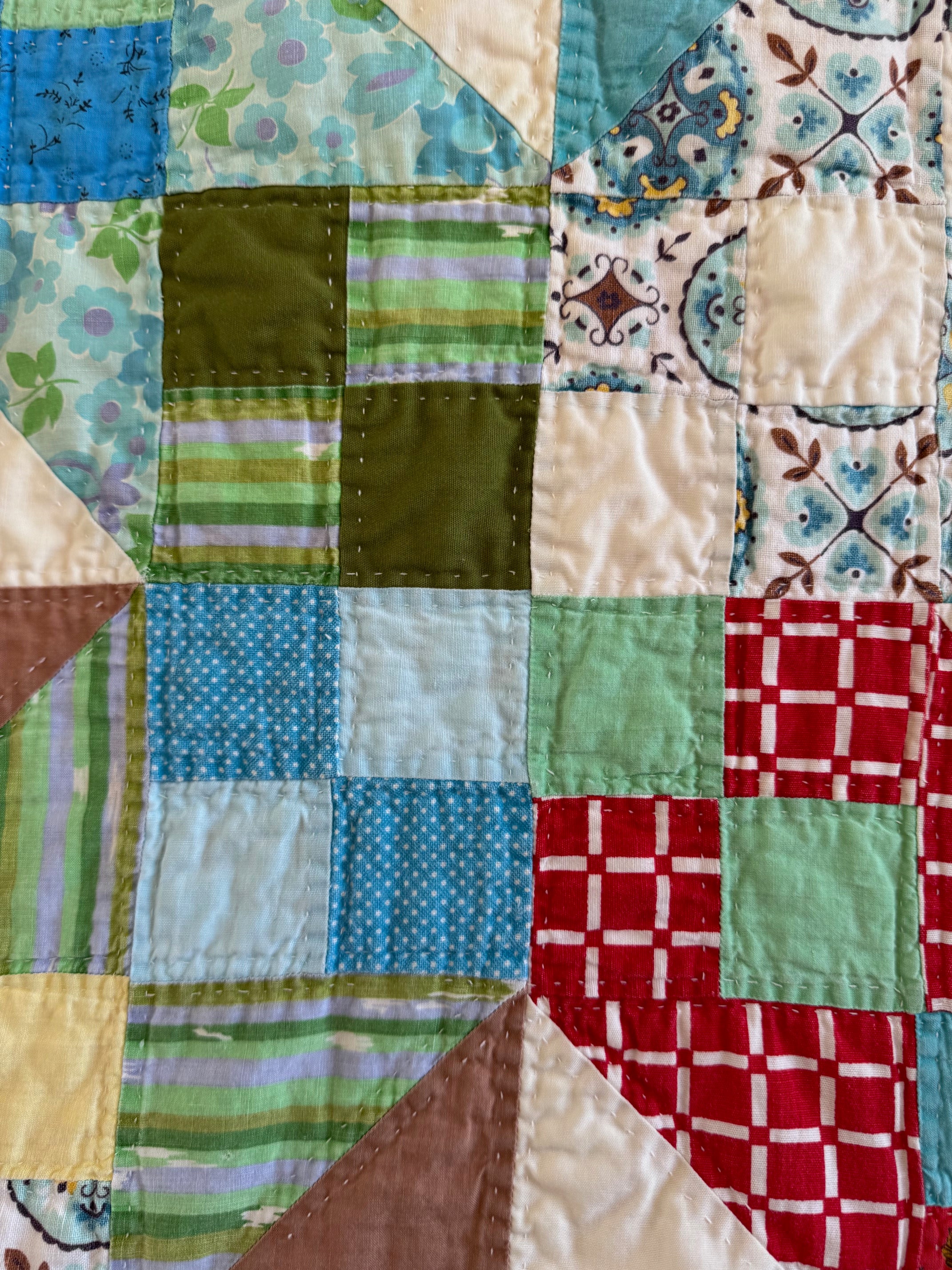 Vintage Scrappy Mosaic Quilt