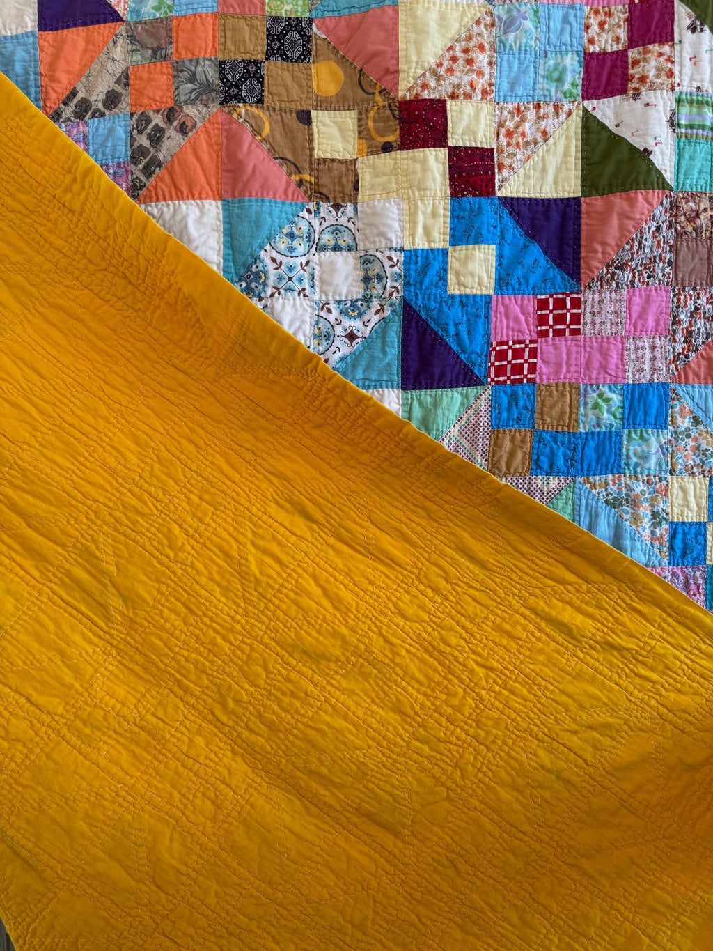 Vintage Scrappy Mosaic Quilt