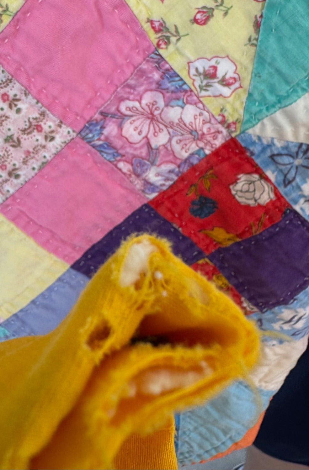 Vintage Scrappy Mosaic Quilt