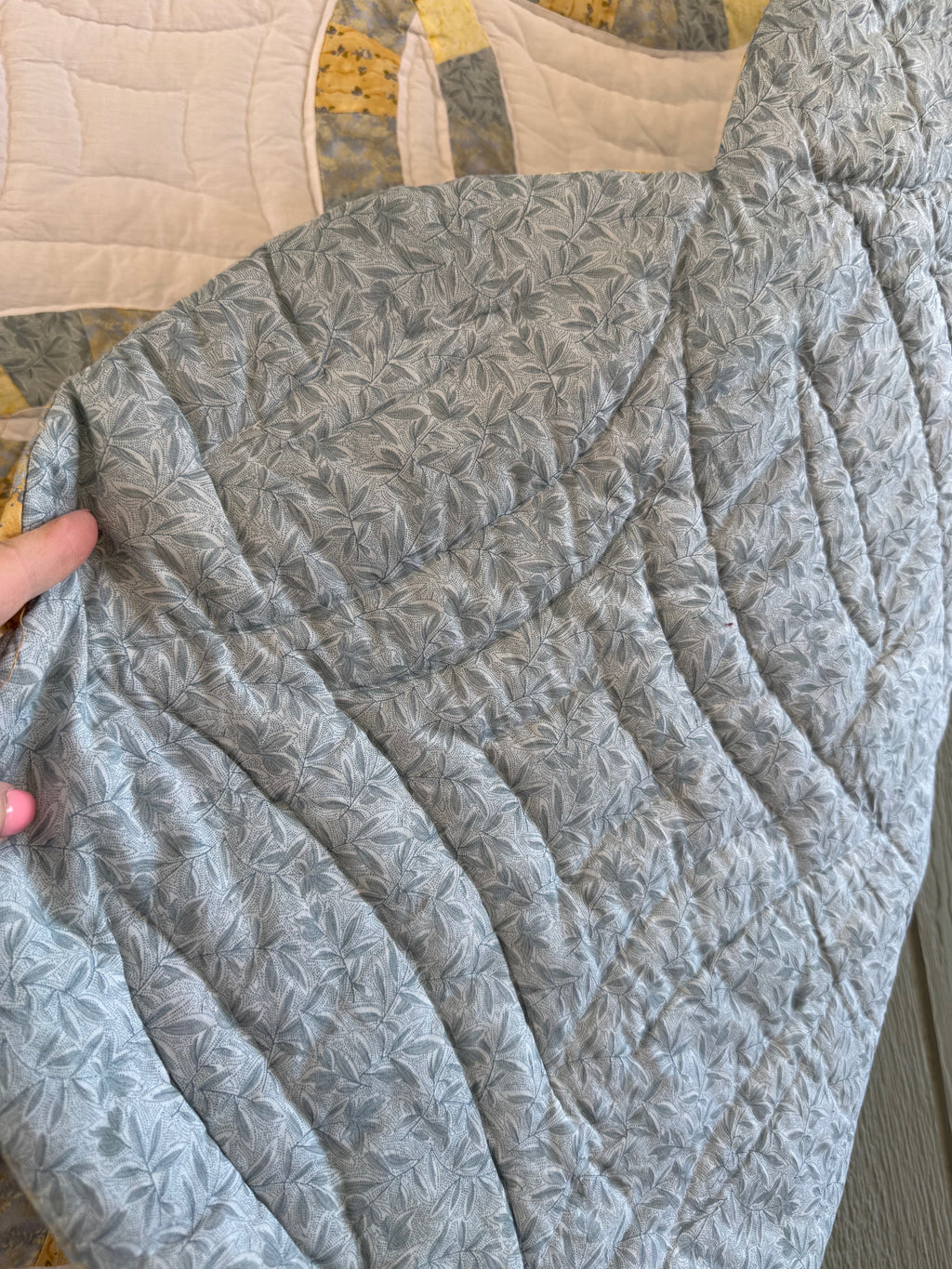 Vintage Double Wedding Ring Crib Quilt