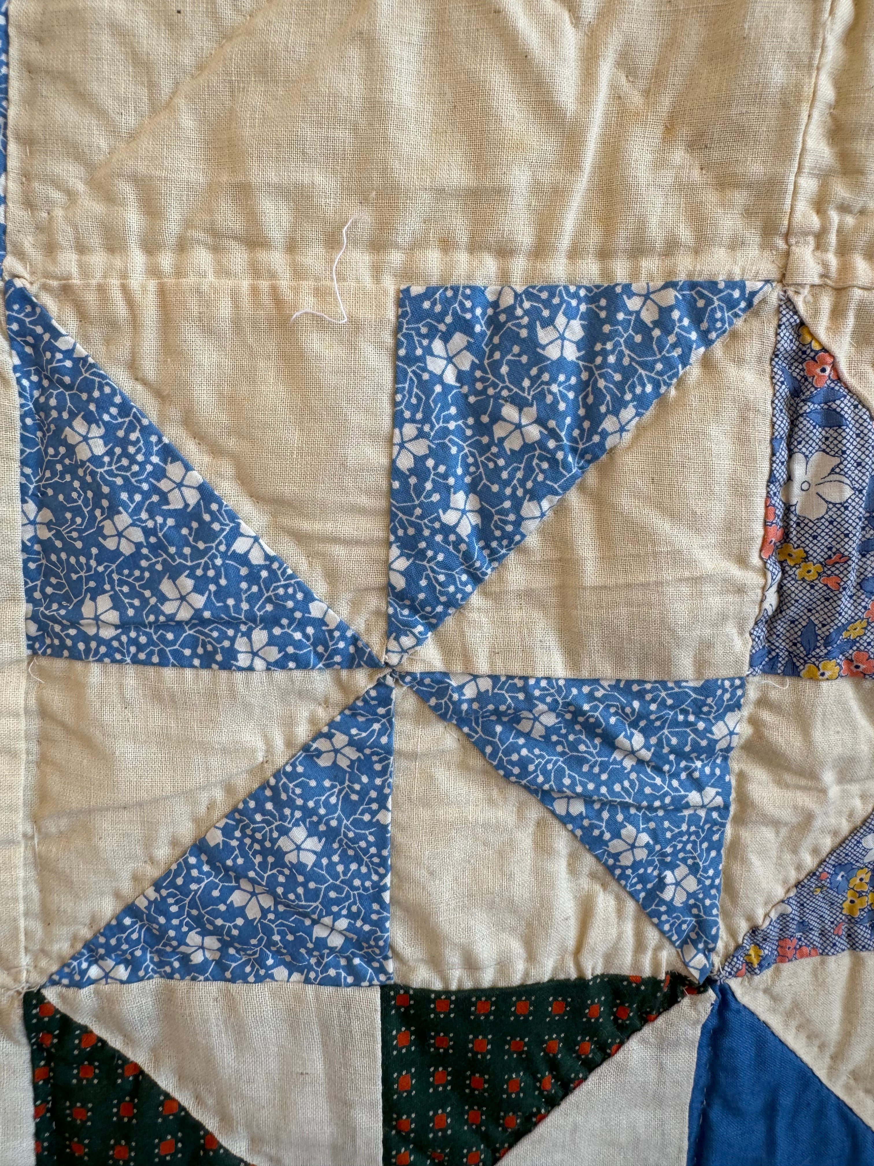 Vintage Pinwheel Quilt - Signed