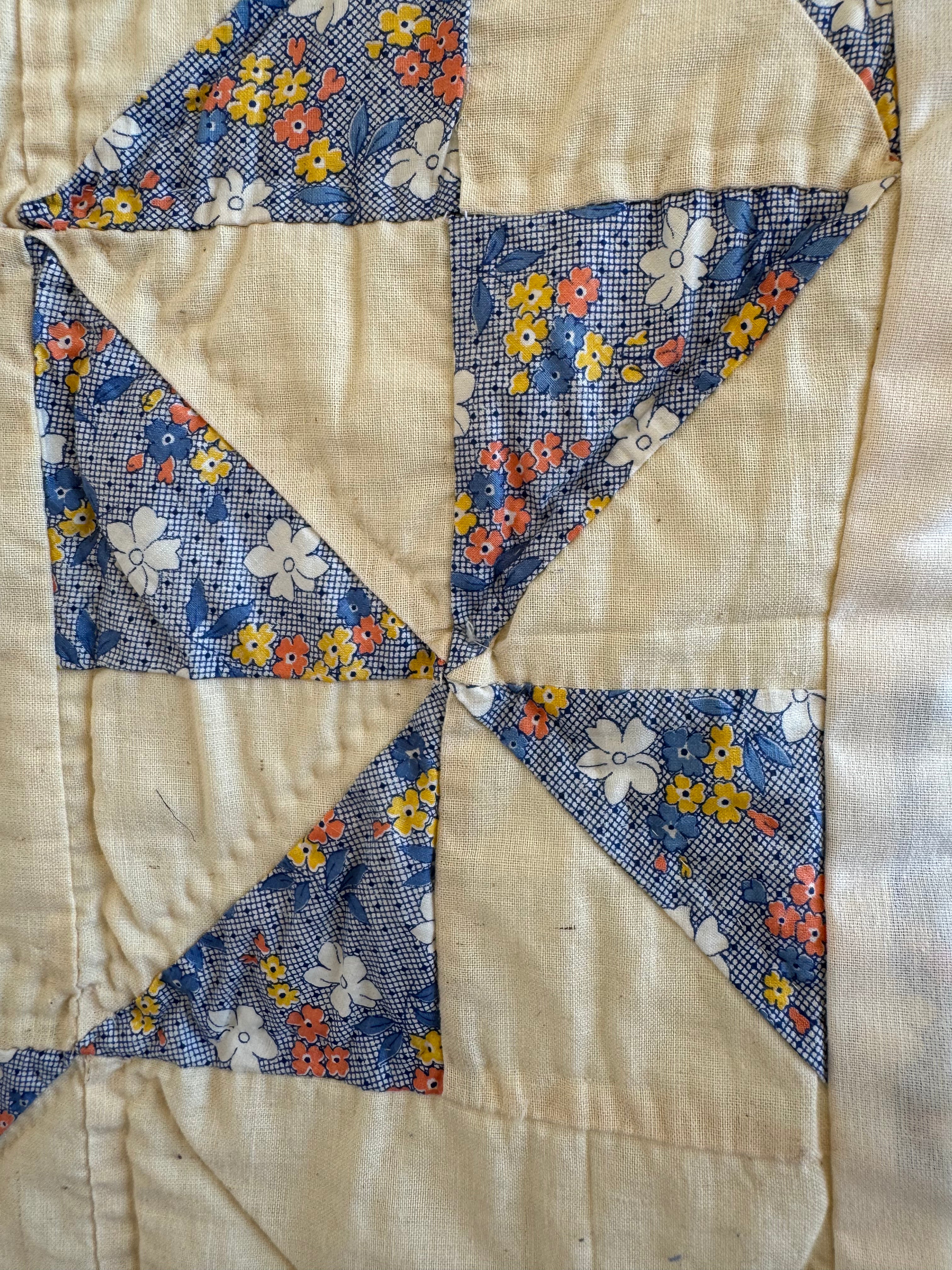 Vintage Pinwheel Quilt - Signed