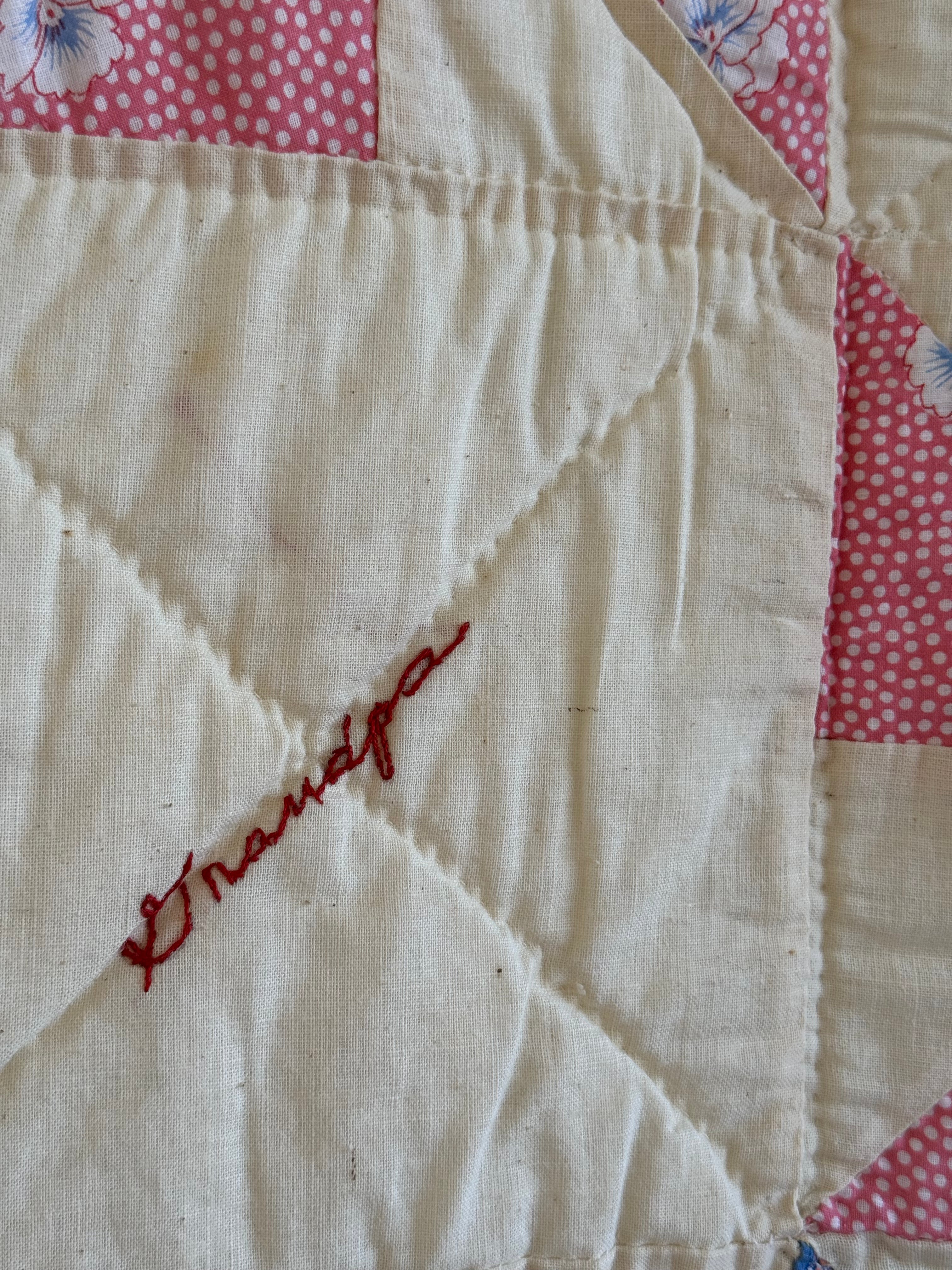 Vintage Pinwheel Quilt - Signed