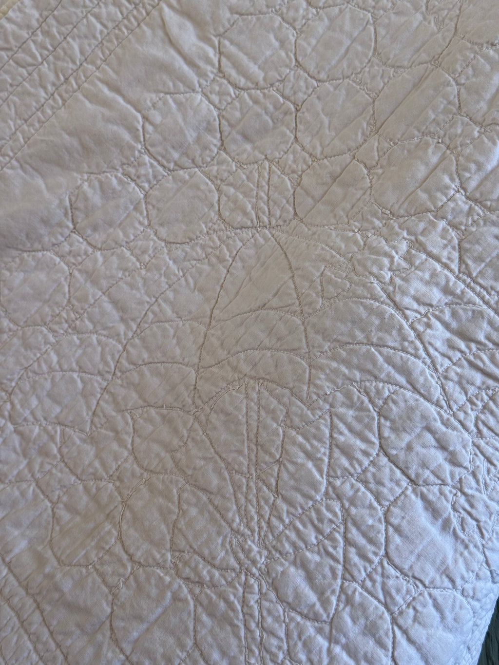 Vintage Embroidered Teddy Bear Baby Quilt