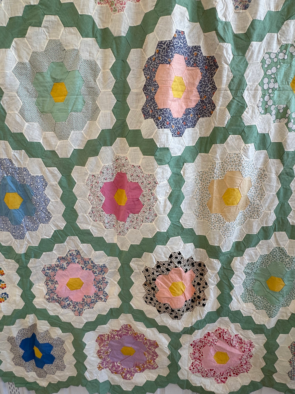 Vintage Feed sack Flower Garden Quilt Top **SOLD**