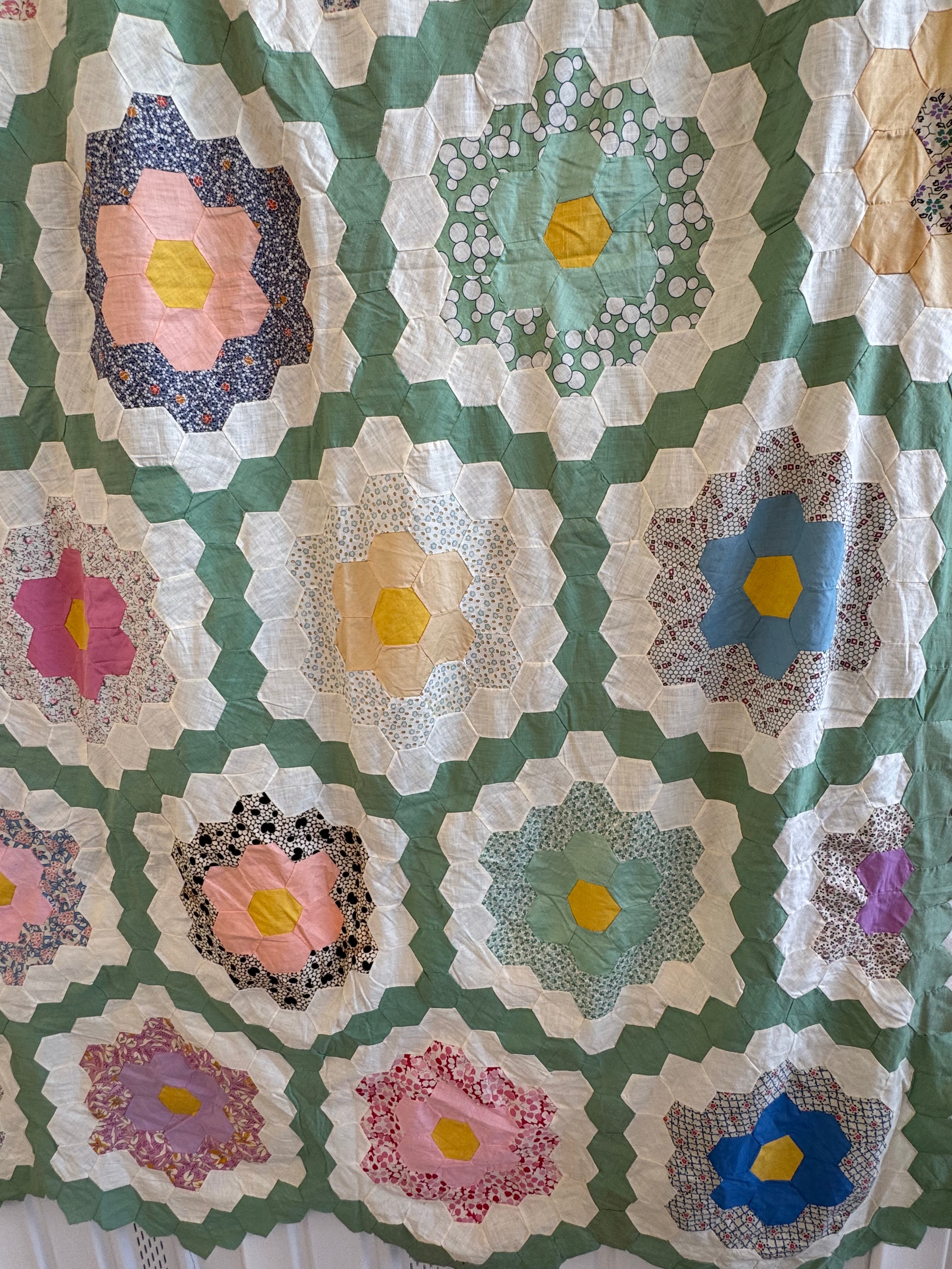 Vintage Feed sack Flower Garden Quilt Top **SOLD**