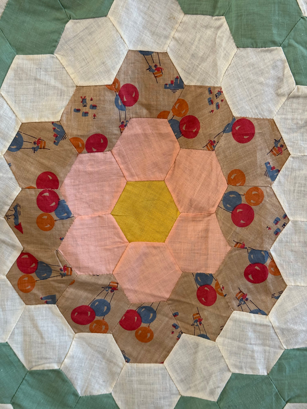 Vintage Feed sack Flower Garden Quilt Top **SOLD**