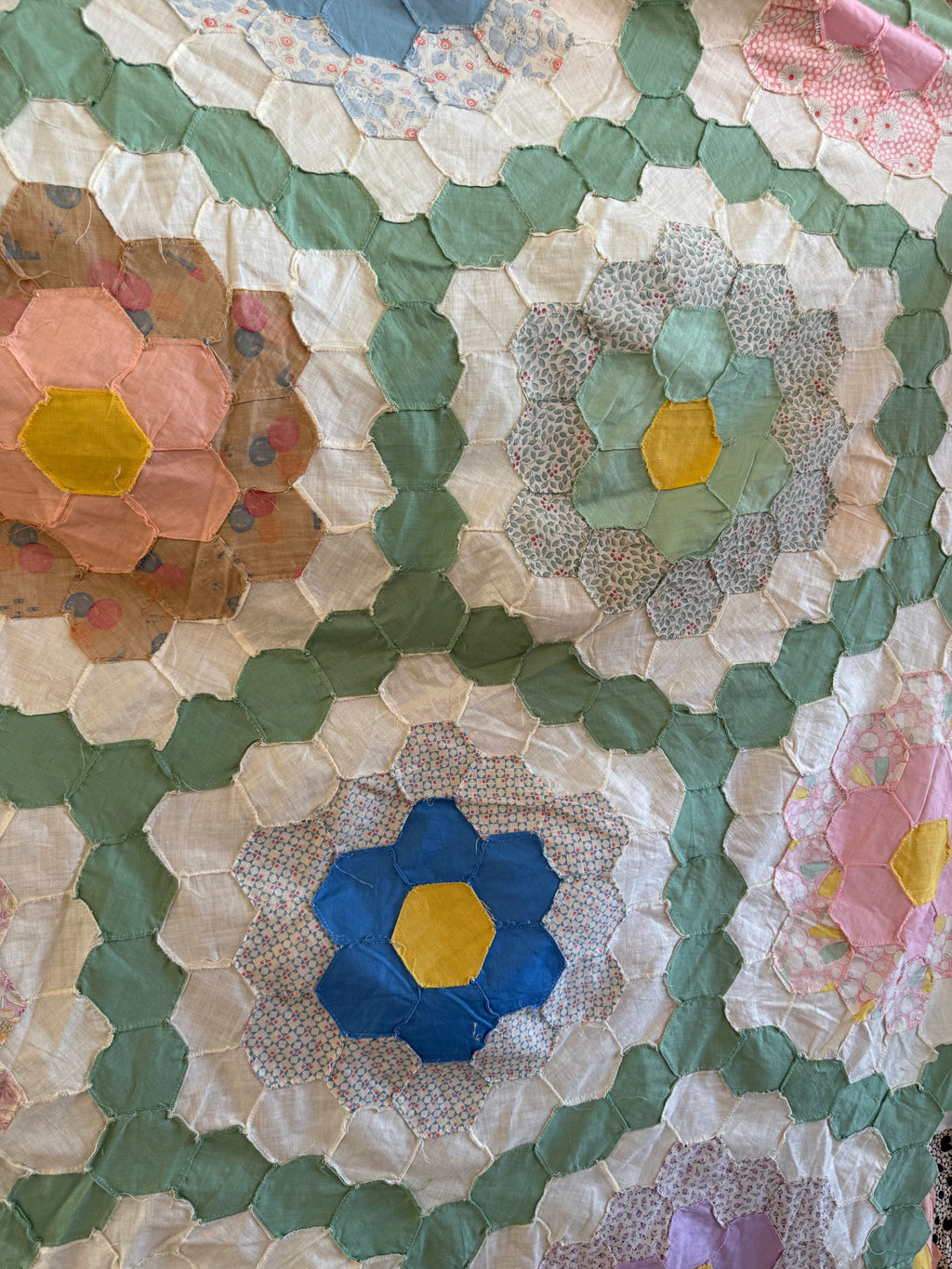 Vintage Feed sack Flower Garden Quilt Top **SOLD**