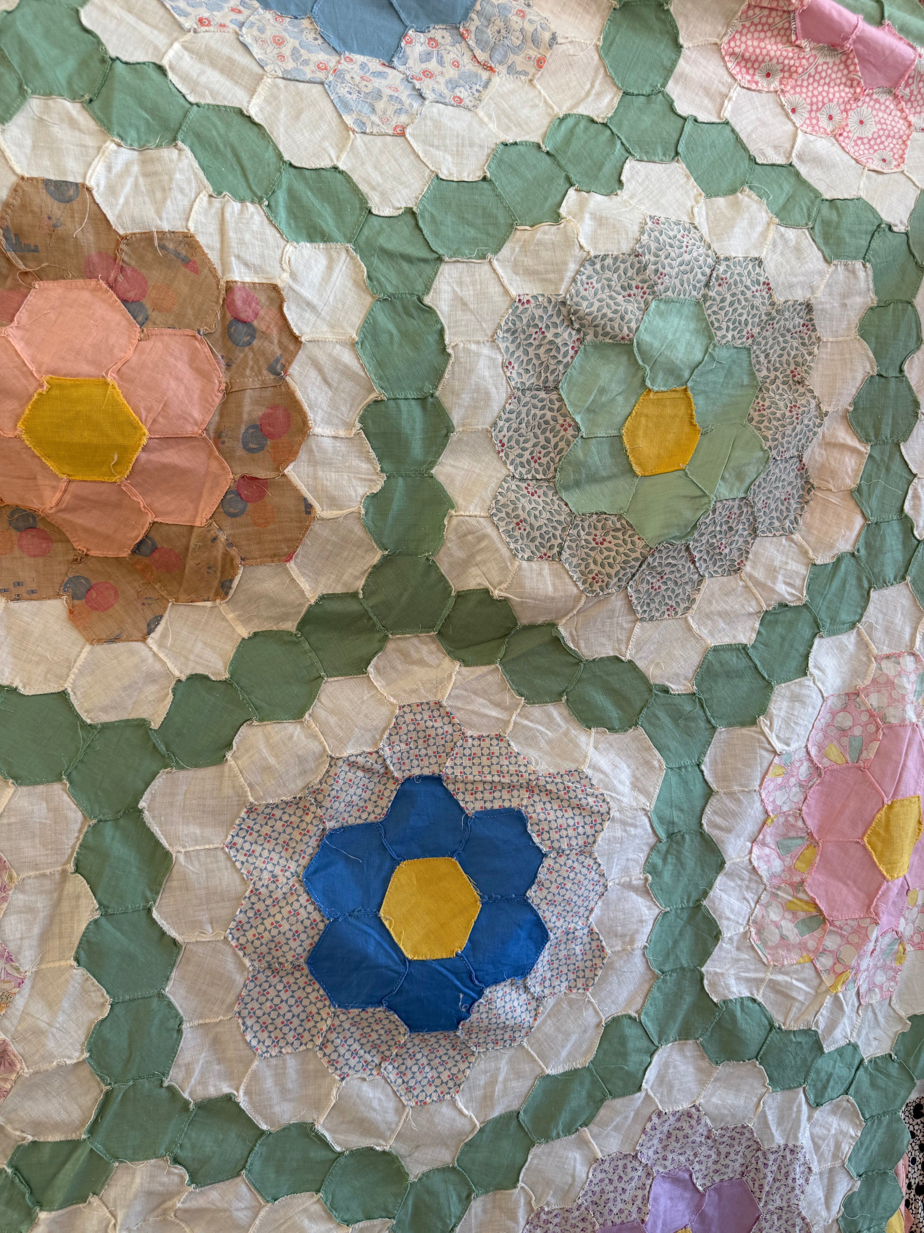 Vintage Feed sack Flower Garden Quilt Top **SOLD**