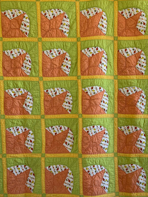 ** SOLD Vintage Orange Peel Quilt SOLD**