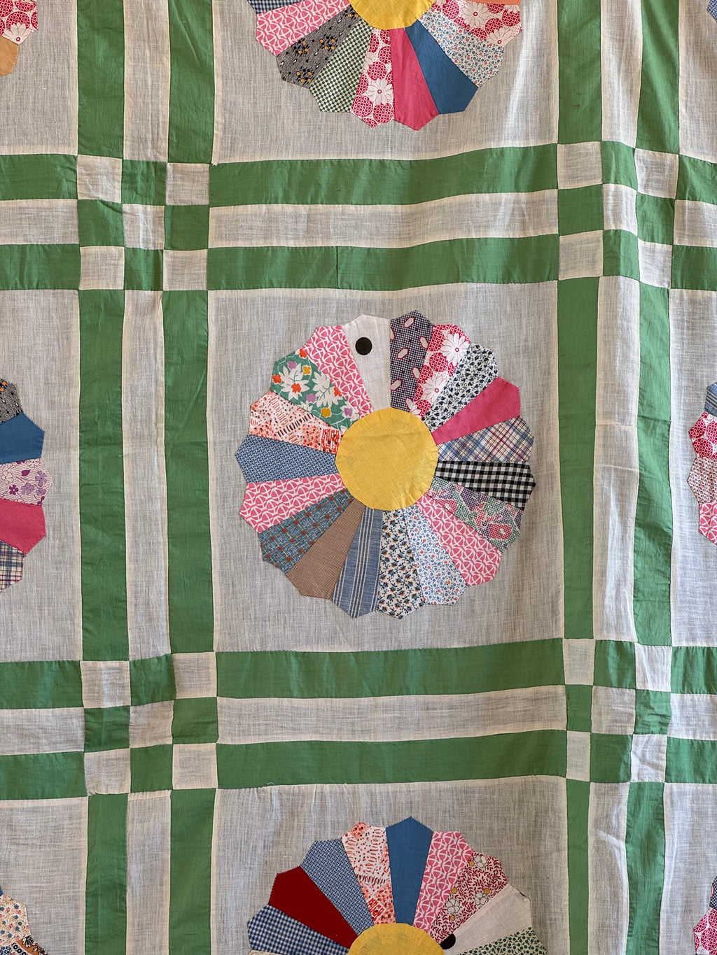 Vintage Pastel Dresden Plate Quilt Top **SOLD**