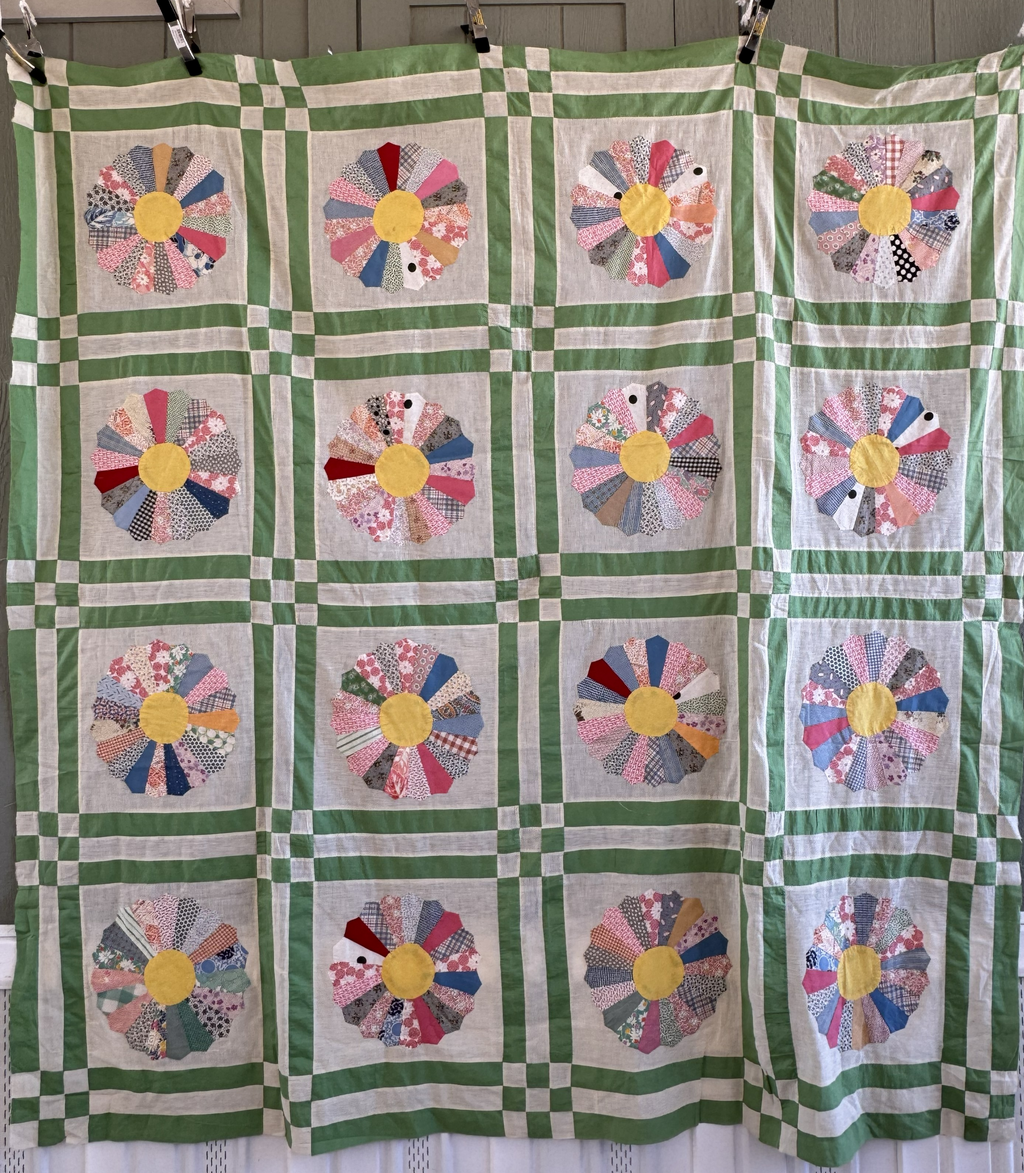 Vintage Pastel Dresden Plate Quilt Top **SOLD**