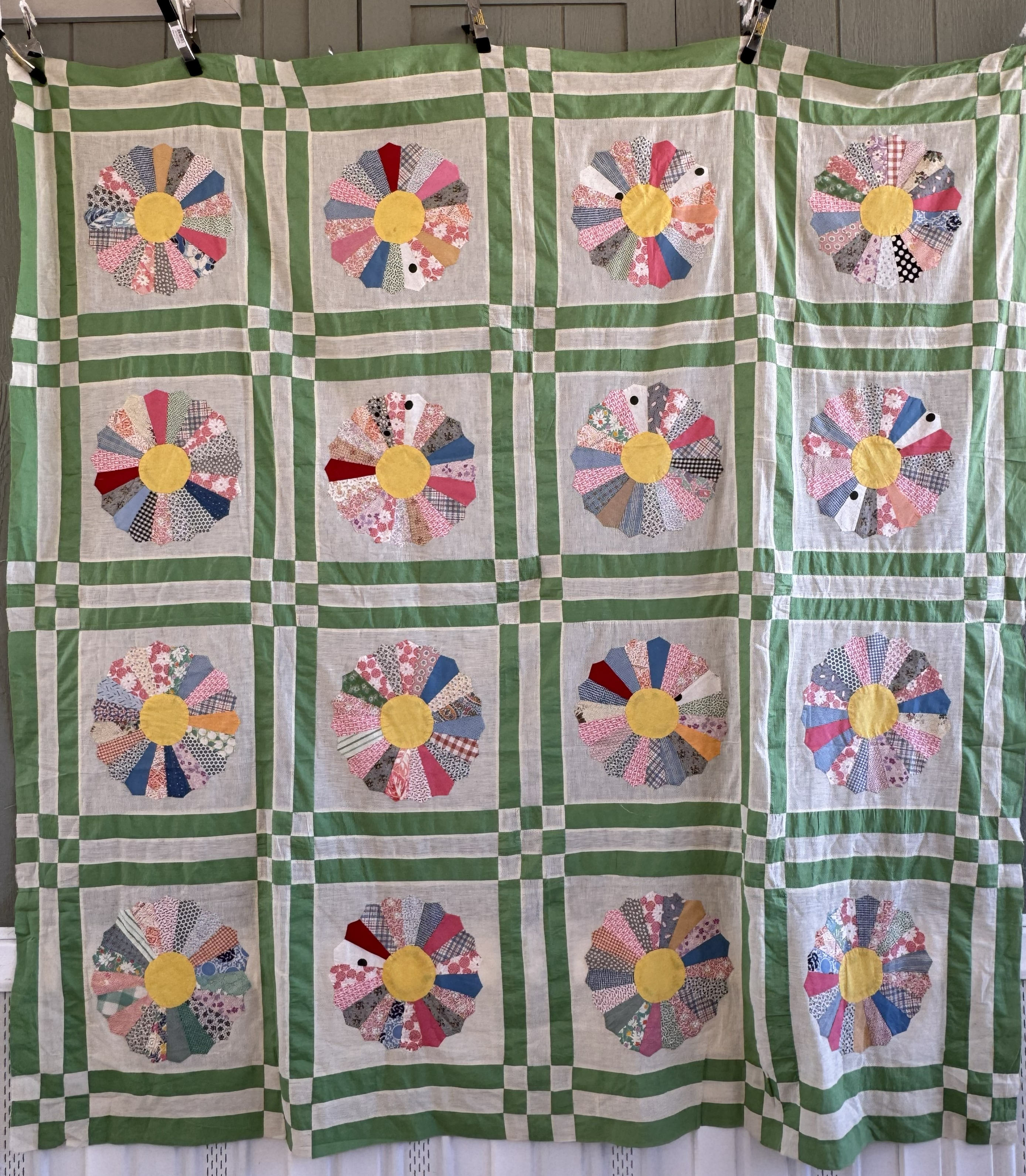 Vintage Pastel Dresden Plate Quilt Top **SOLD**