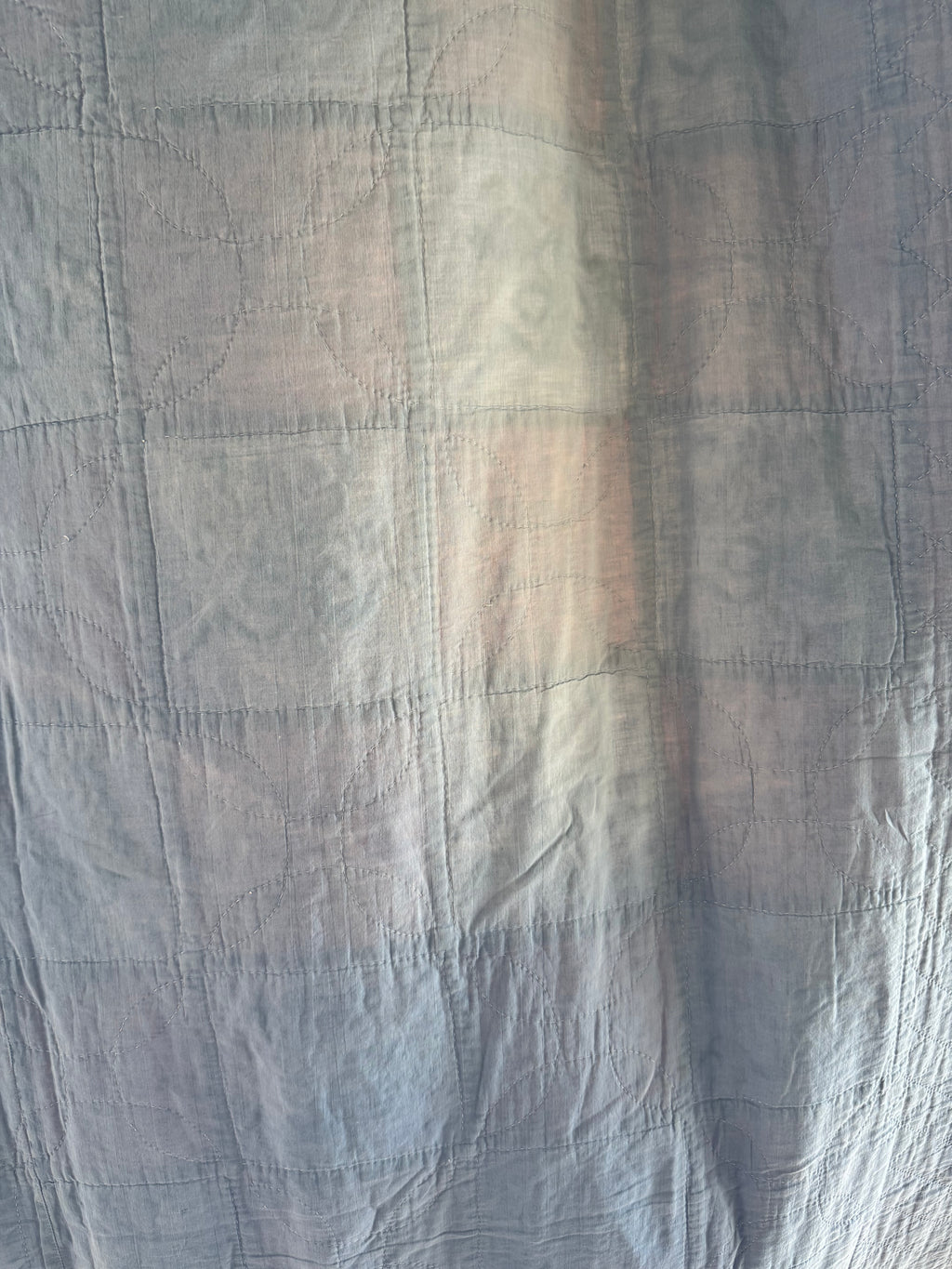 Vintage Peach Bouquet Embroidered Quilt