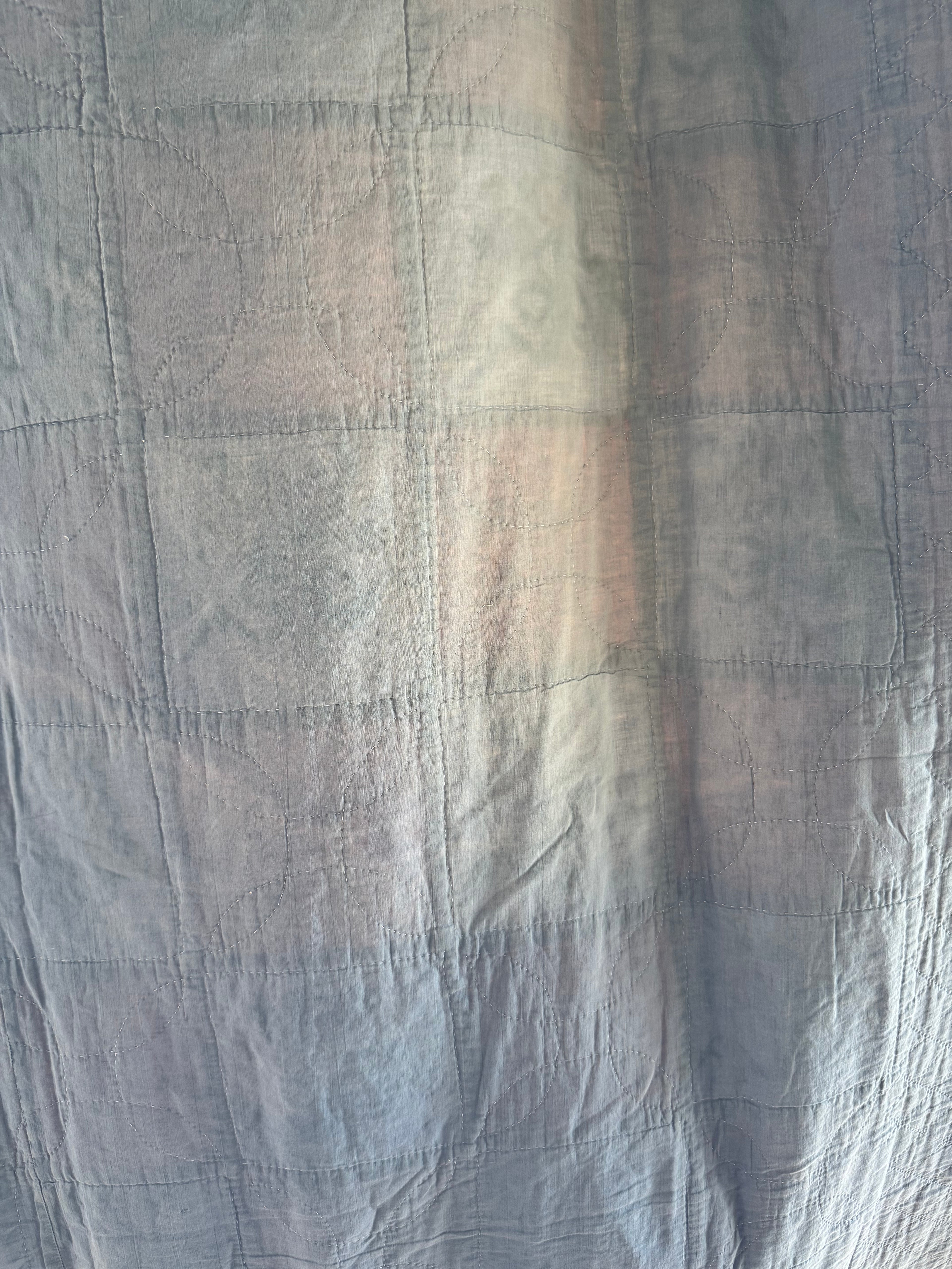 Vintage Peach Bouquet Embroidered Quilt