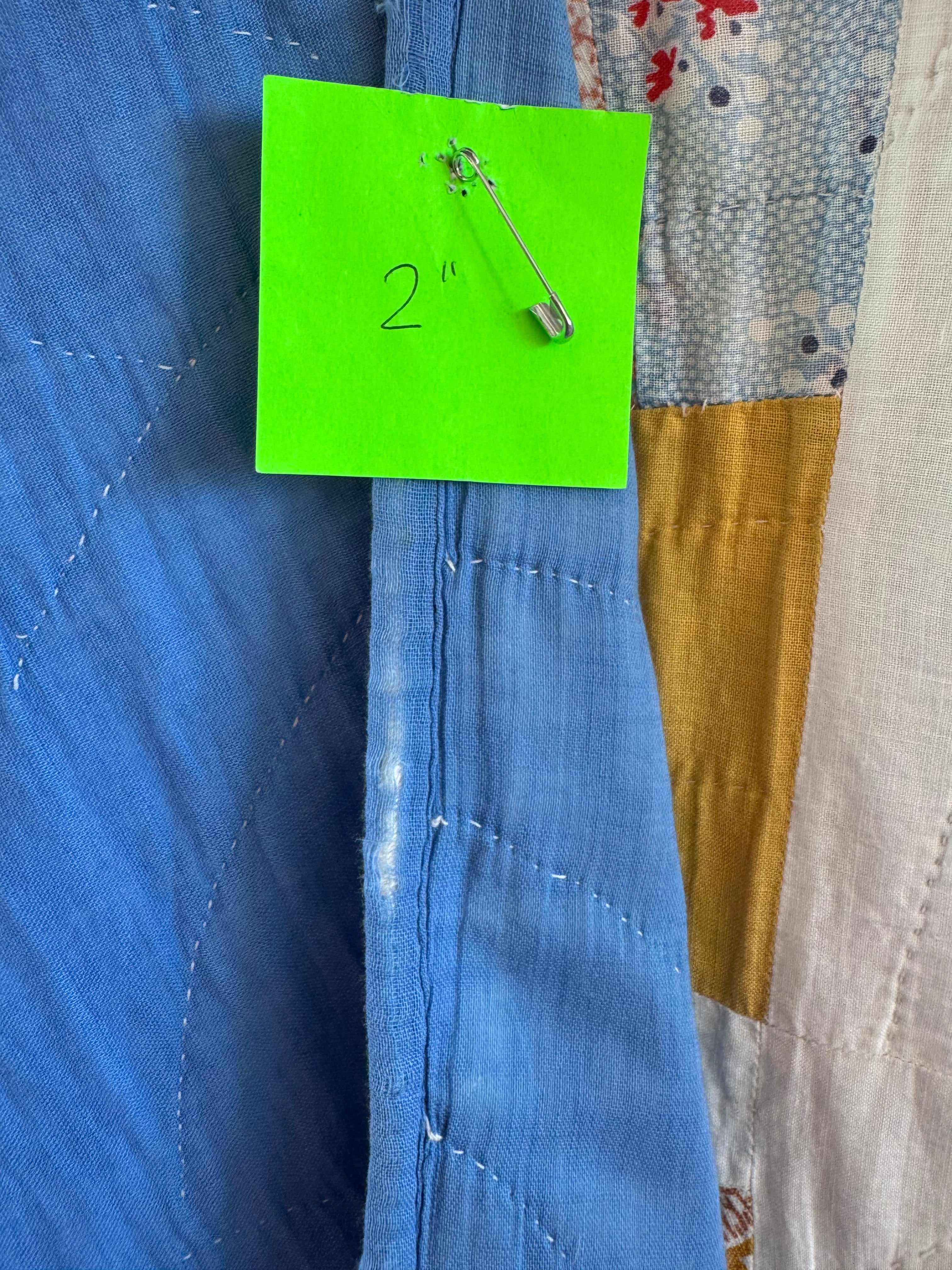 Vintage Bold Blue Fan Quilt