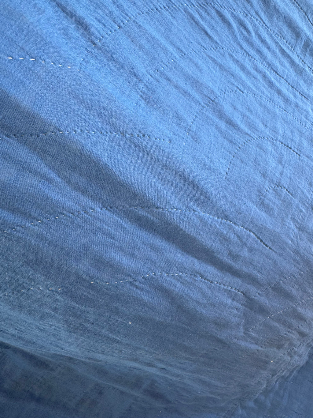 Vintage Bold Blue Fan Quilt