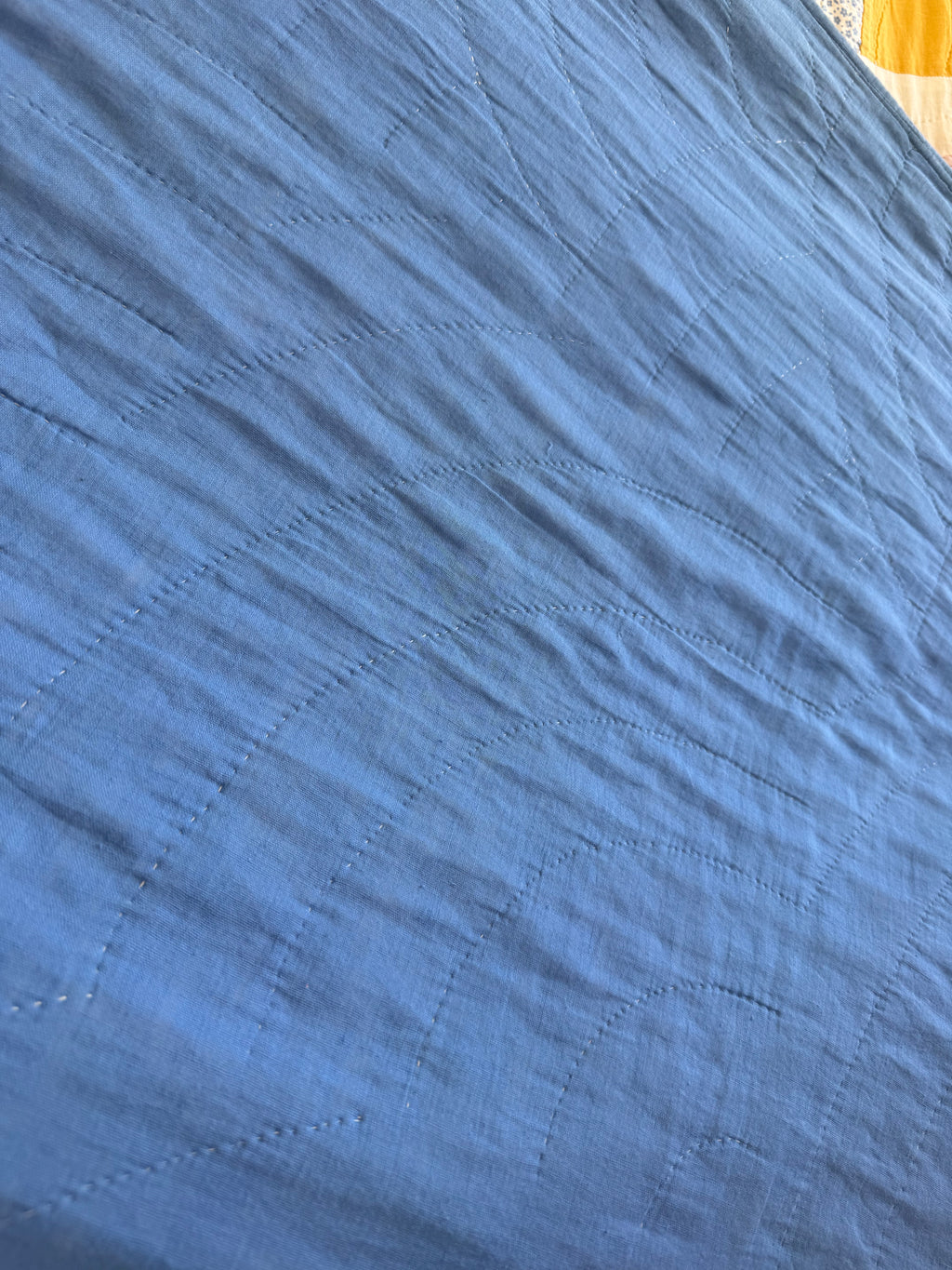 Vintage Bold Blue Fan Quilt