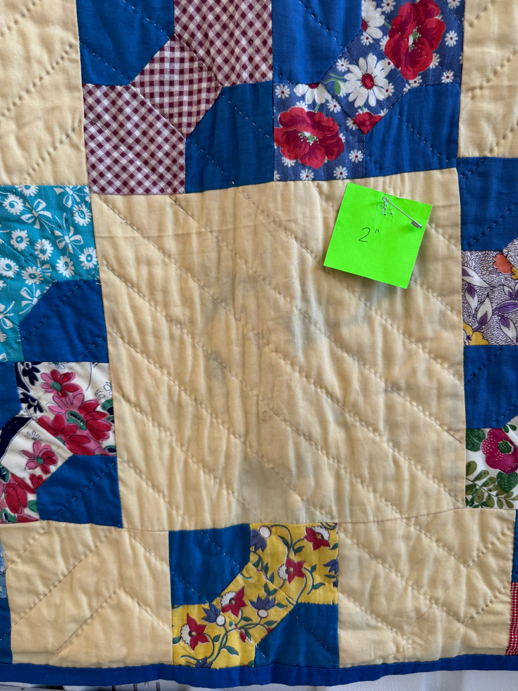 Vintage Blue Bowtie Feed Sack Quilt