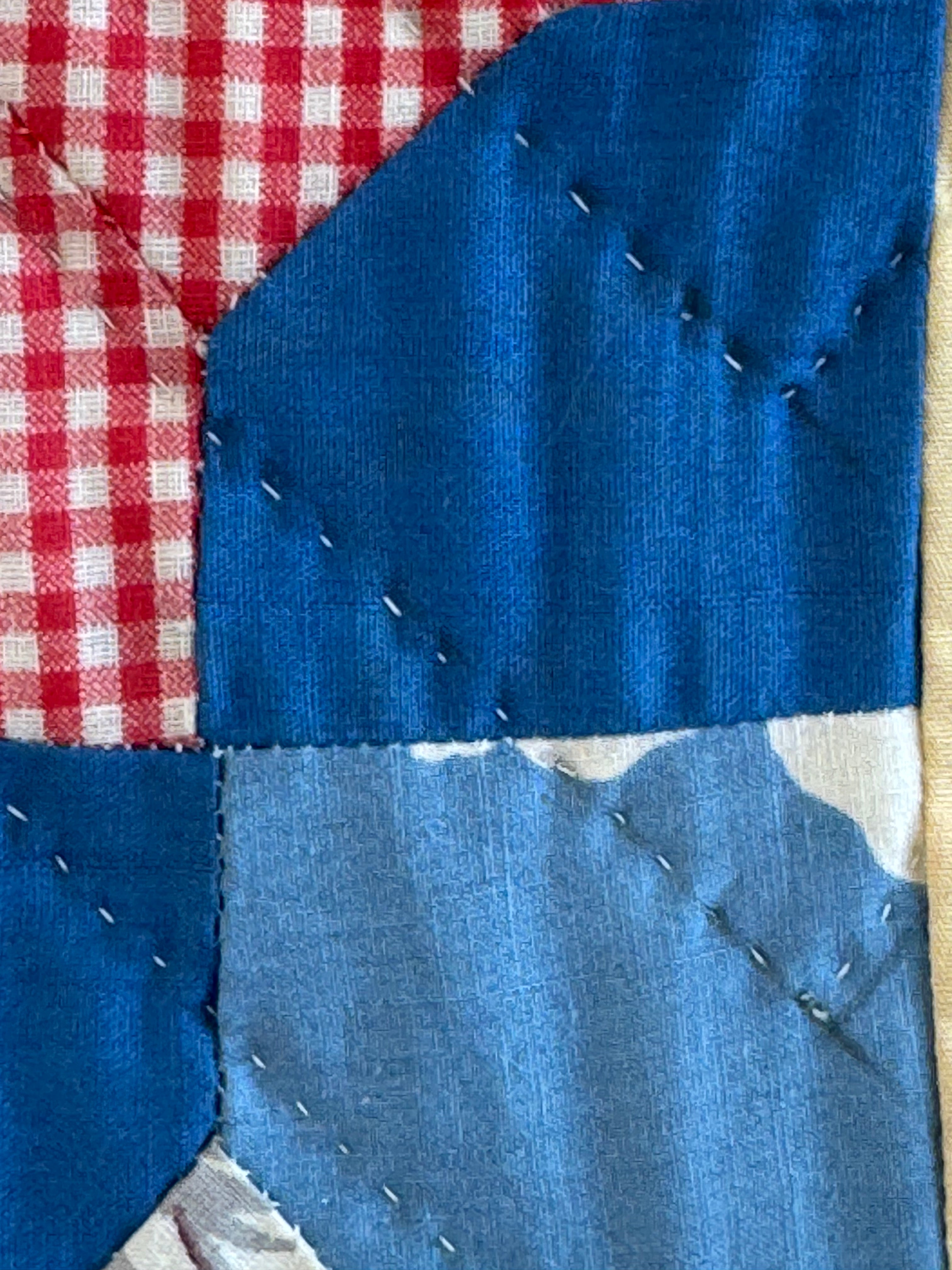 Vintage Blue Bowtie Feed Sack Quilt
