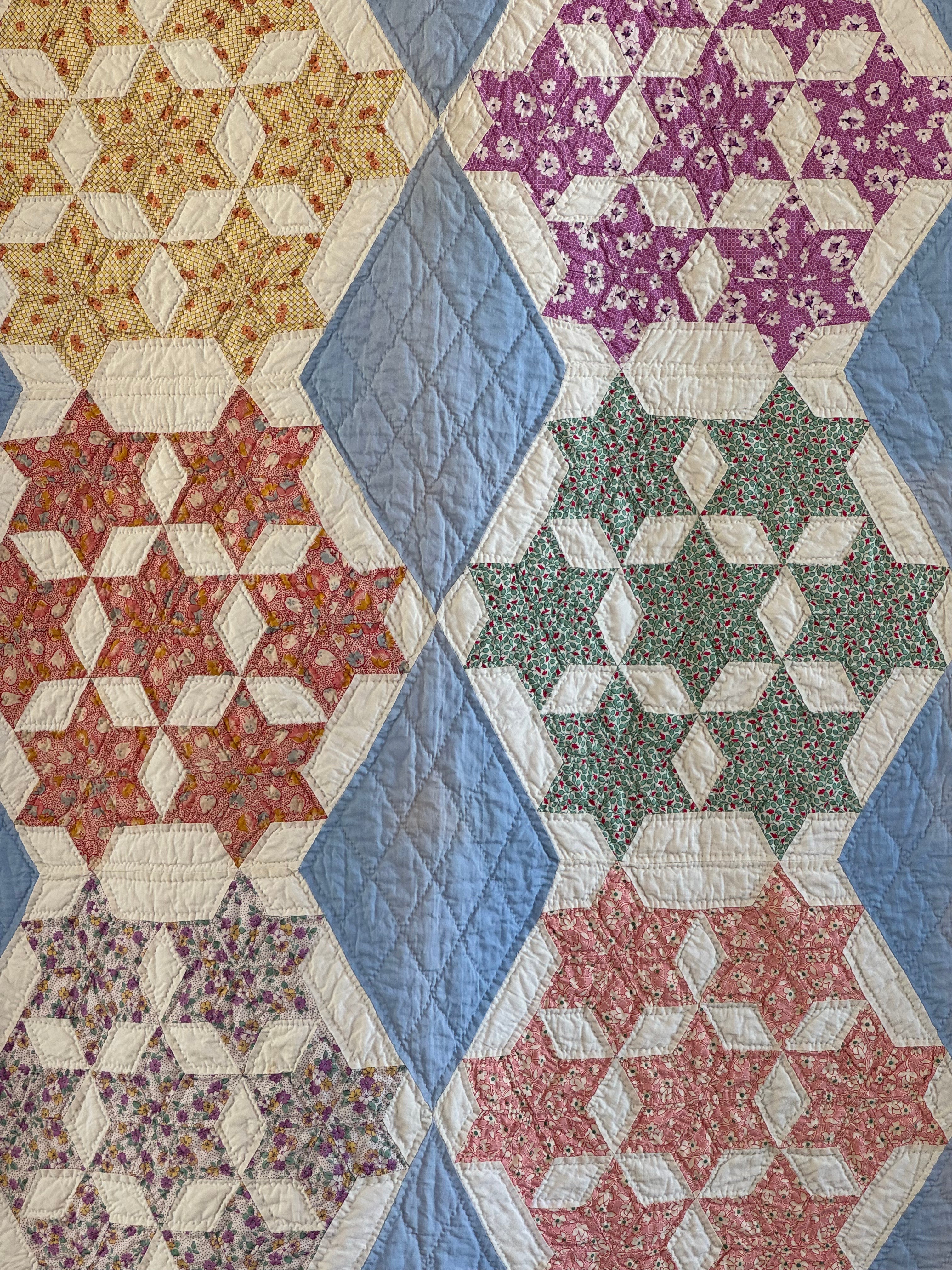 Vintage Blue Seven Sister's Quilt **SOLD**