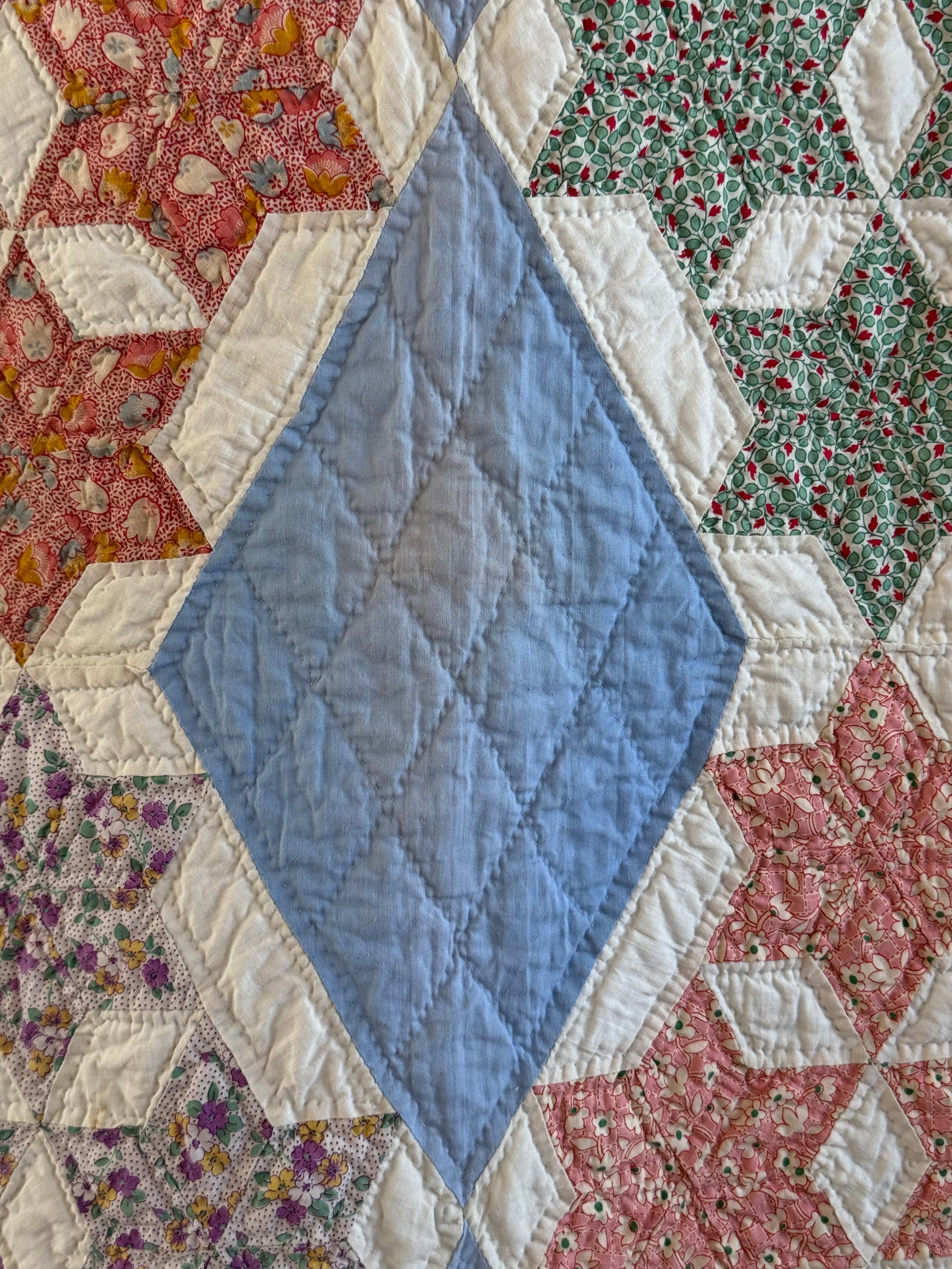 Vintage Blue Seven Sister's Quilt **SOLD**