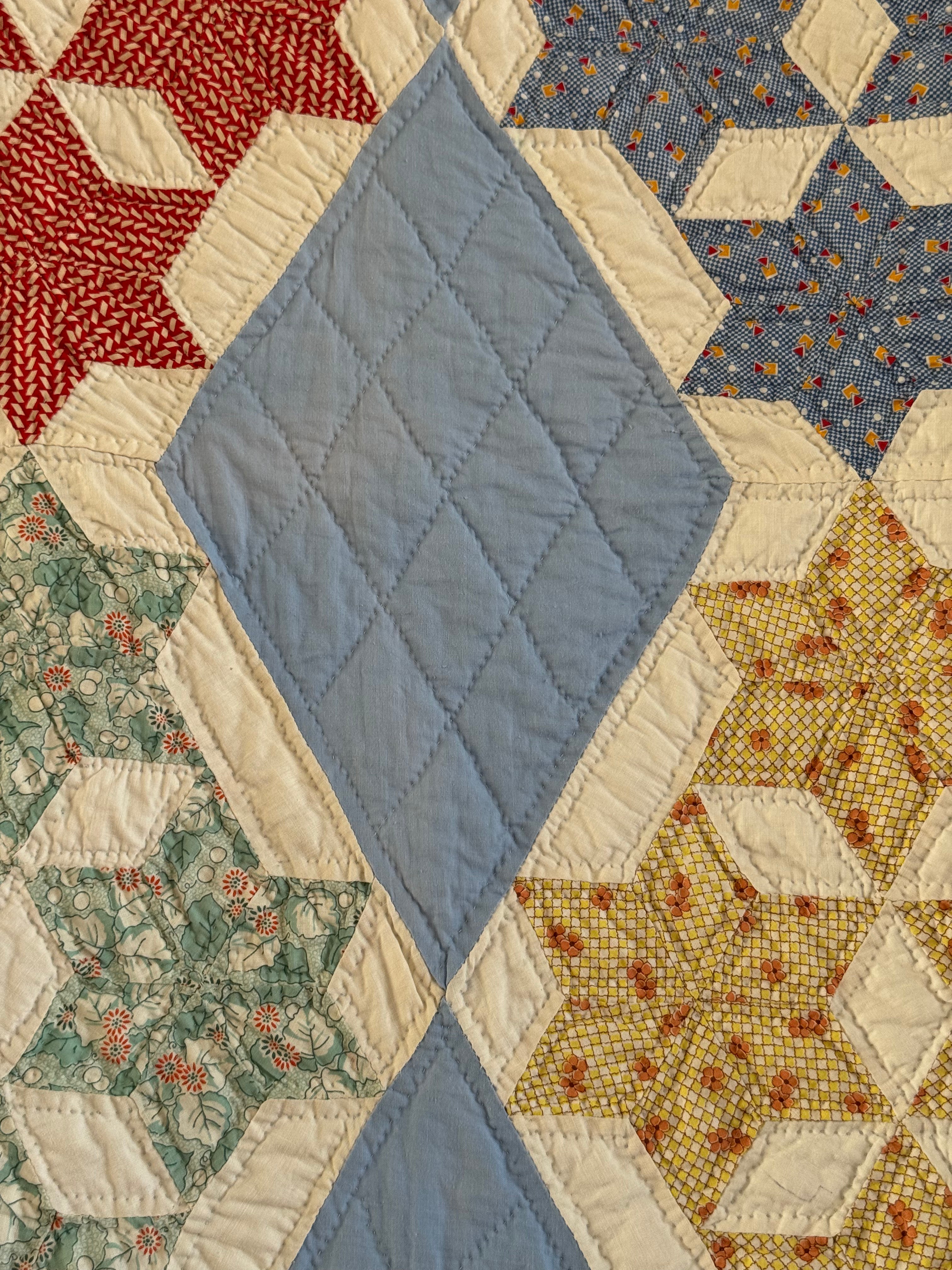 Vintage Blue Seven Sister's Quilt **SOLD**