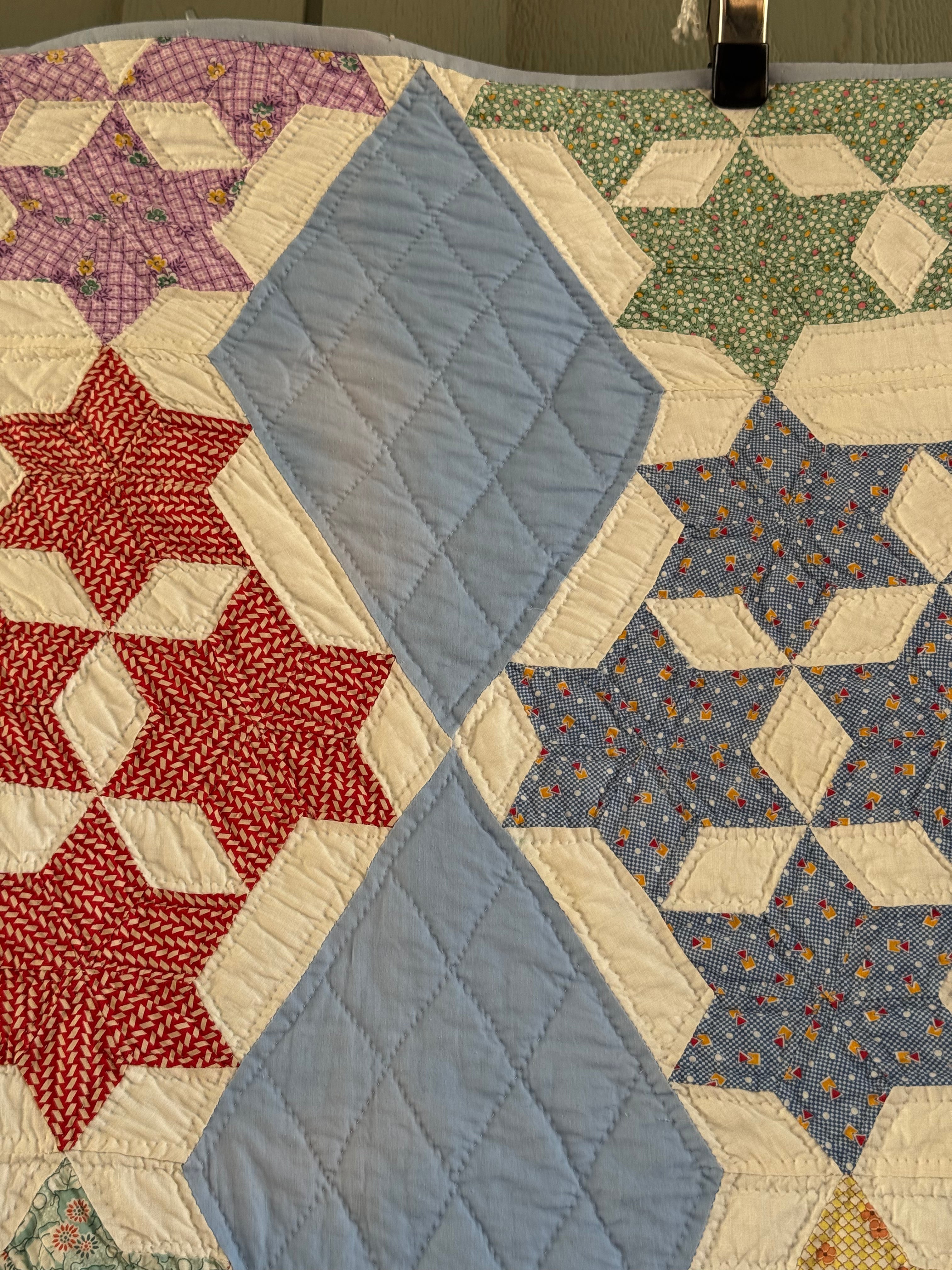 Vintage Blue Seven Sister's Quilt **SOLD**