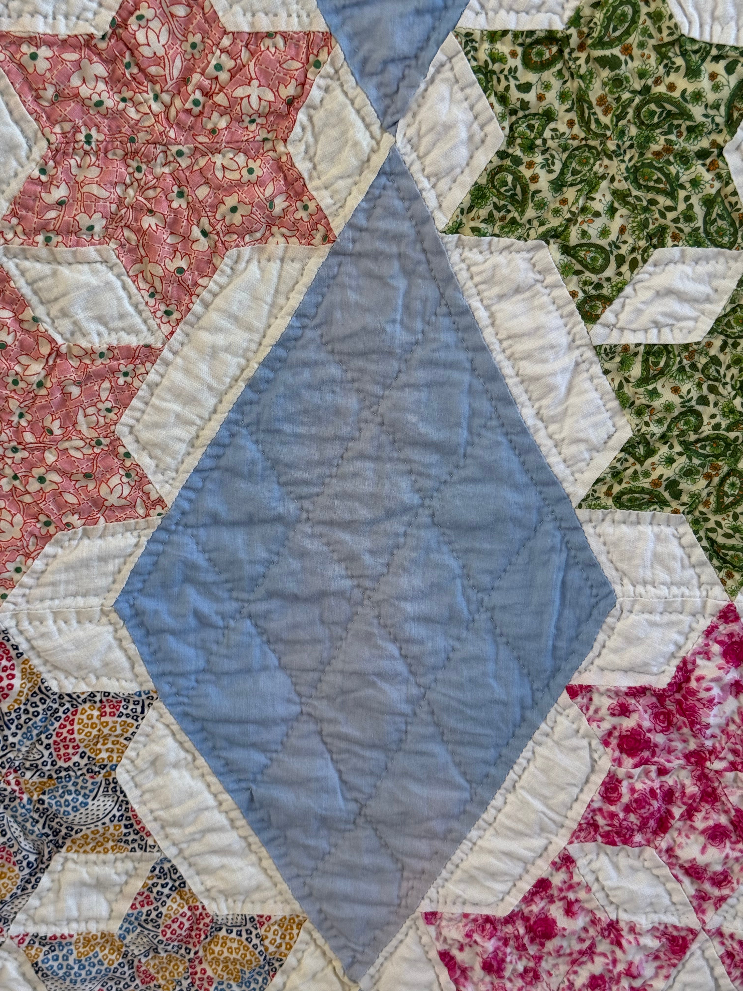Vintage Blue Seven Sister's Quilt **SOLD**
