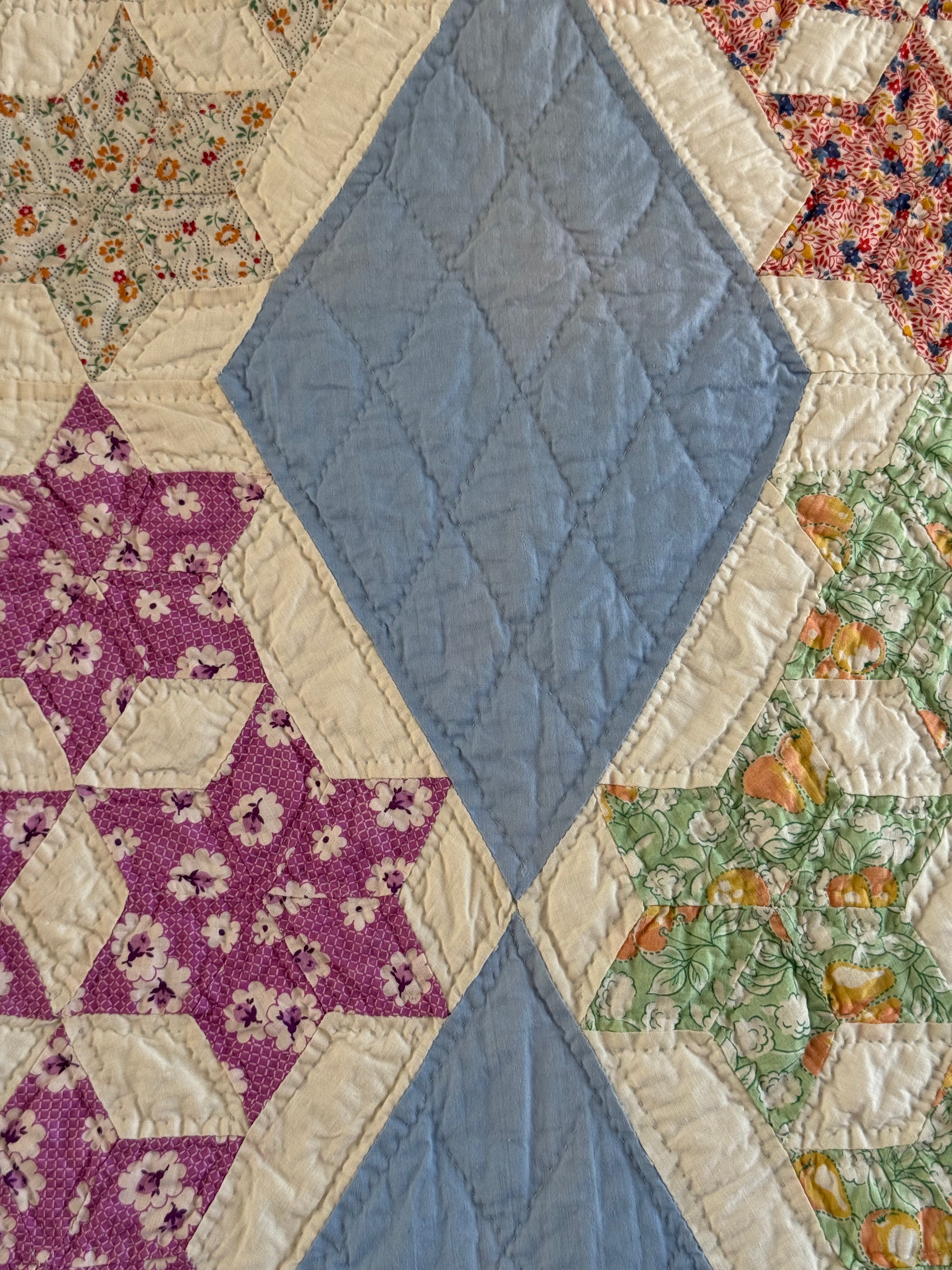 Vintage Blue Seven Sister's Quilt **SOLD**