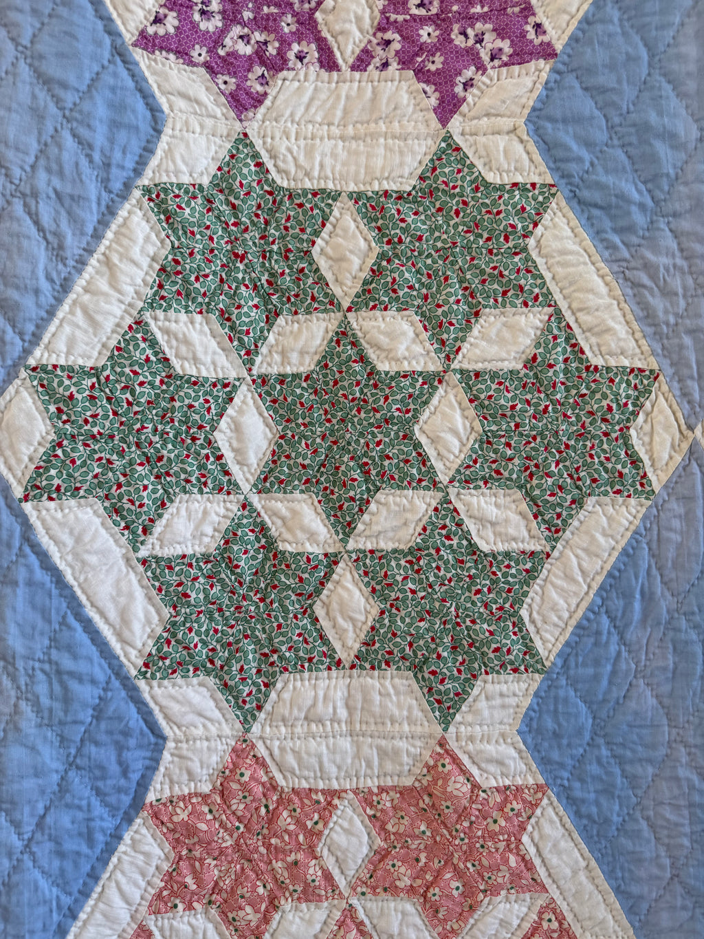 Vintage Blue Seven Sister's Quilt **SOLD**