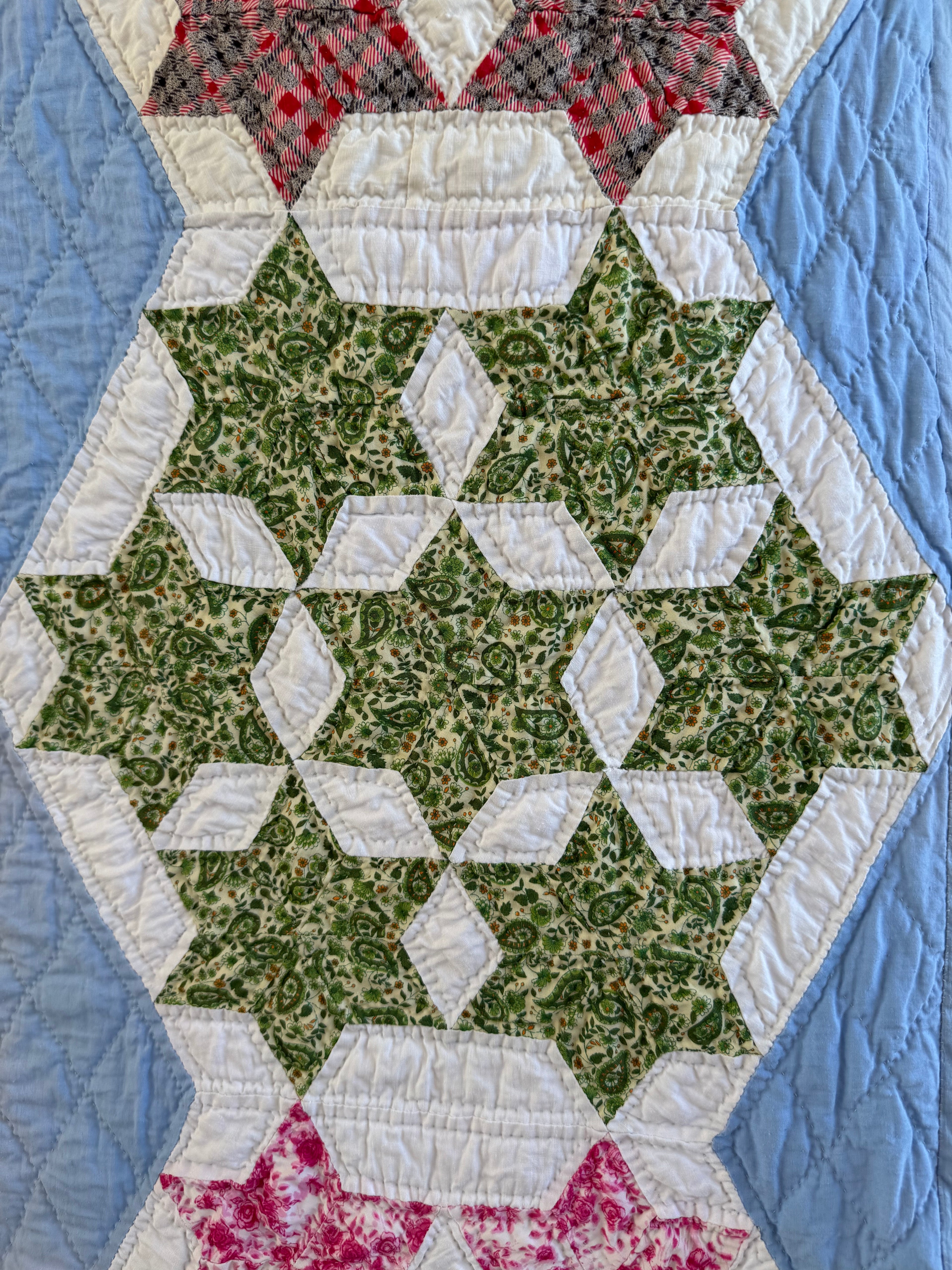 Vintage Blue Seven Sister's Quilt **SOLD**