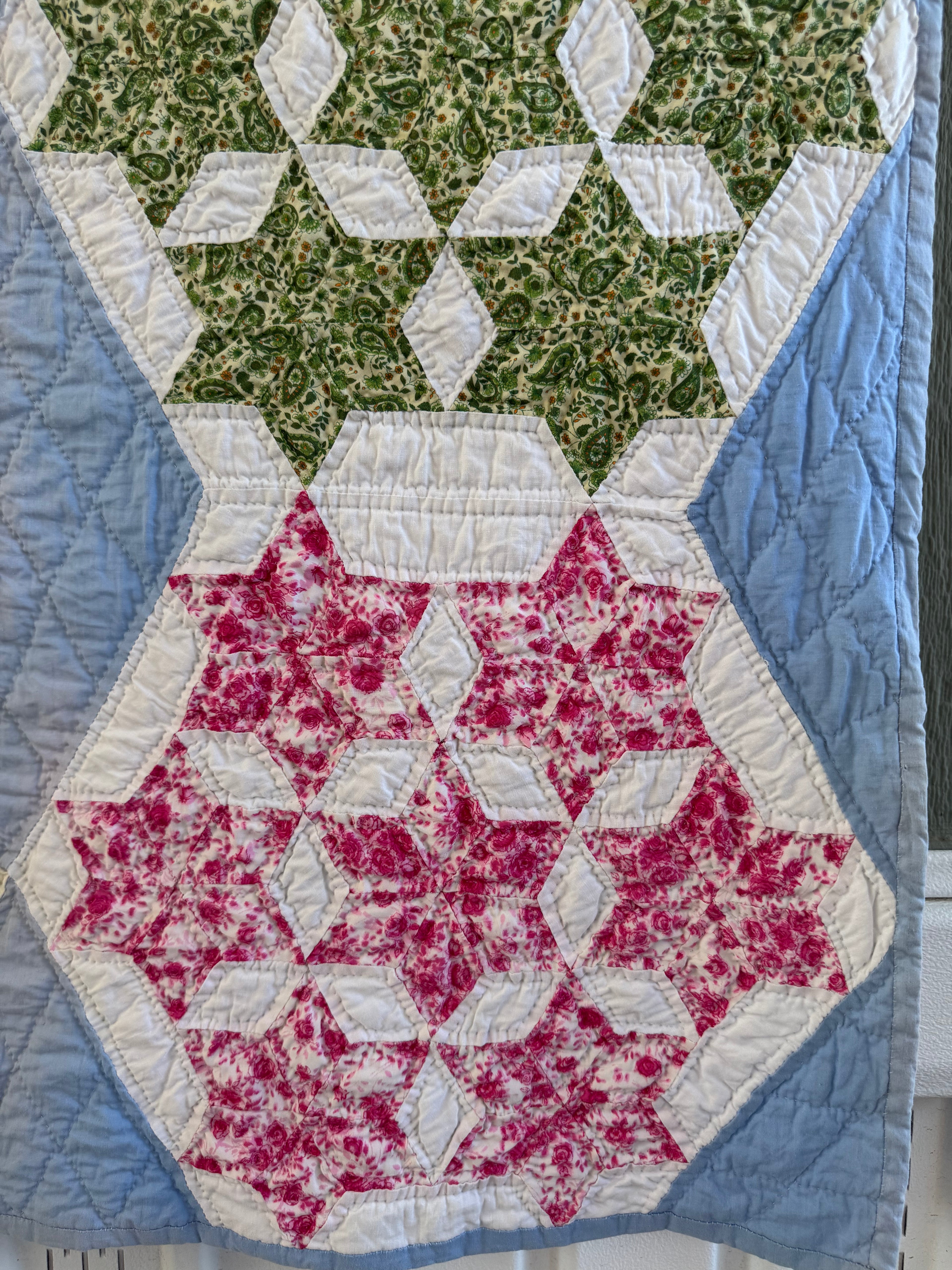 Vintage Blue Seven Sister's Quilt **SOLD**