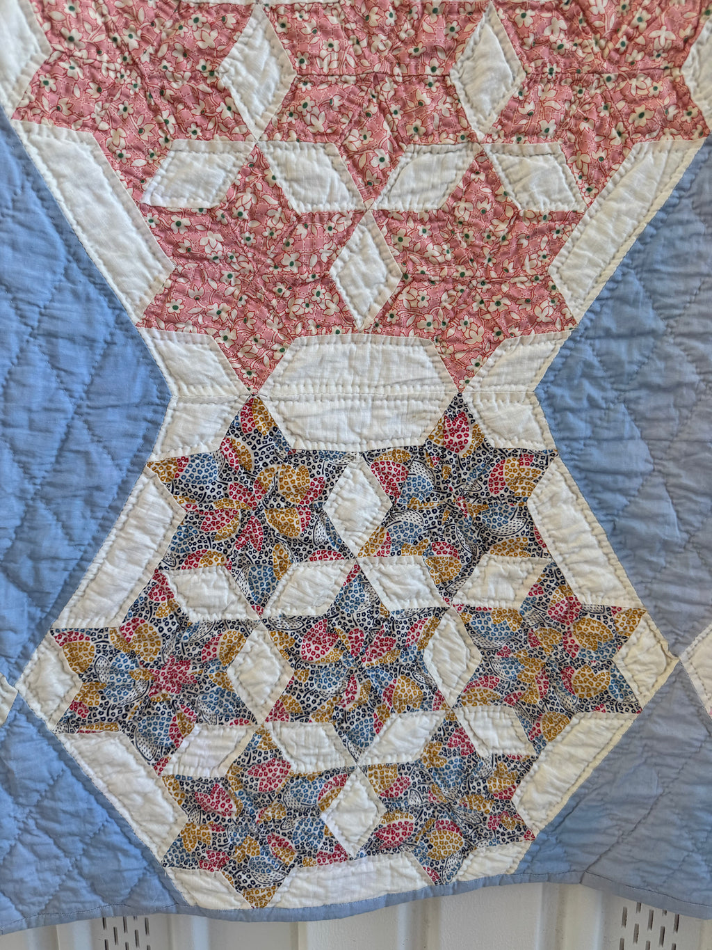 Vintage Blue Seven Sister's Quilt **SOLD**