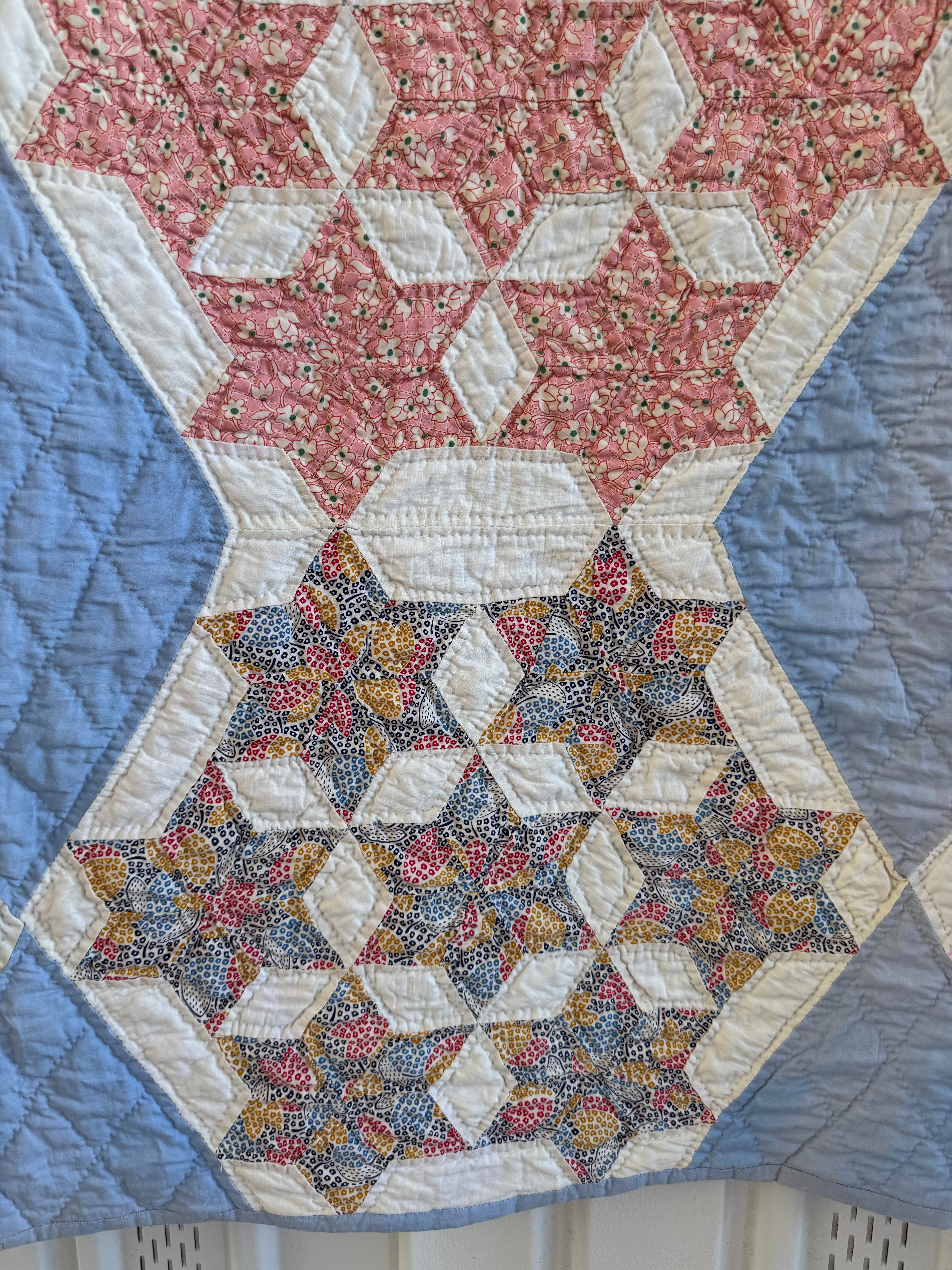 Vintage Blue Seven Sister's Quilt **SOLD**