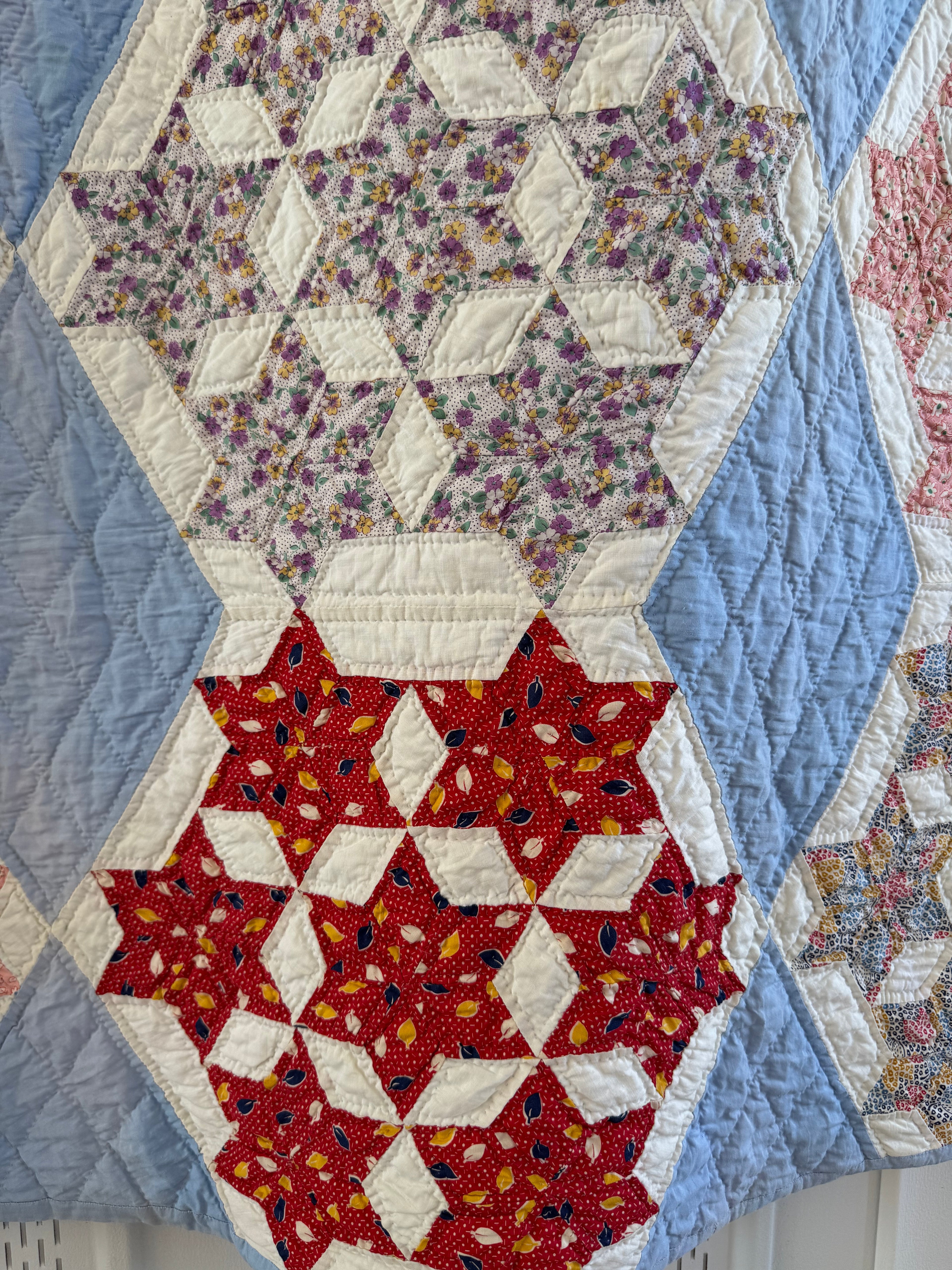 Vintage Blue Seven Sister's Quilt **SOLD**
