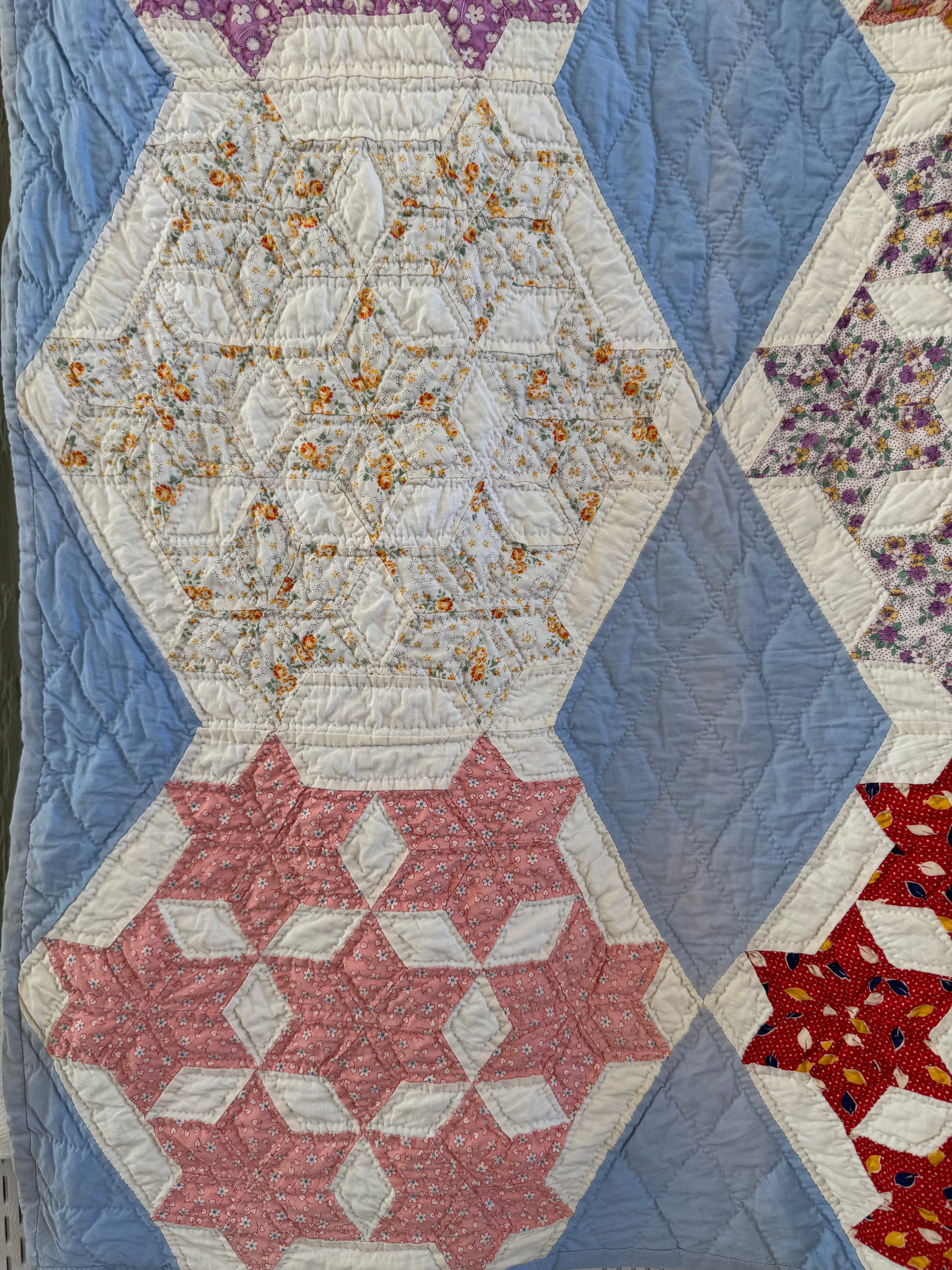 Vintage Blue Seven Sister's Quilt **SOLD**