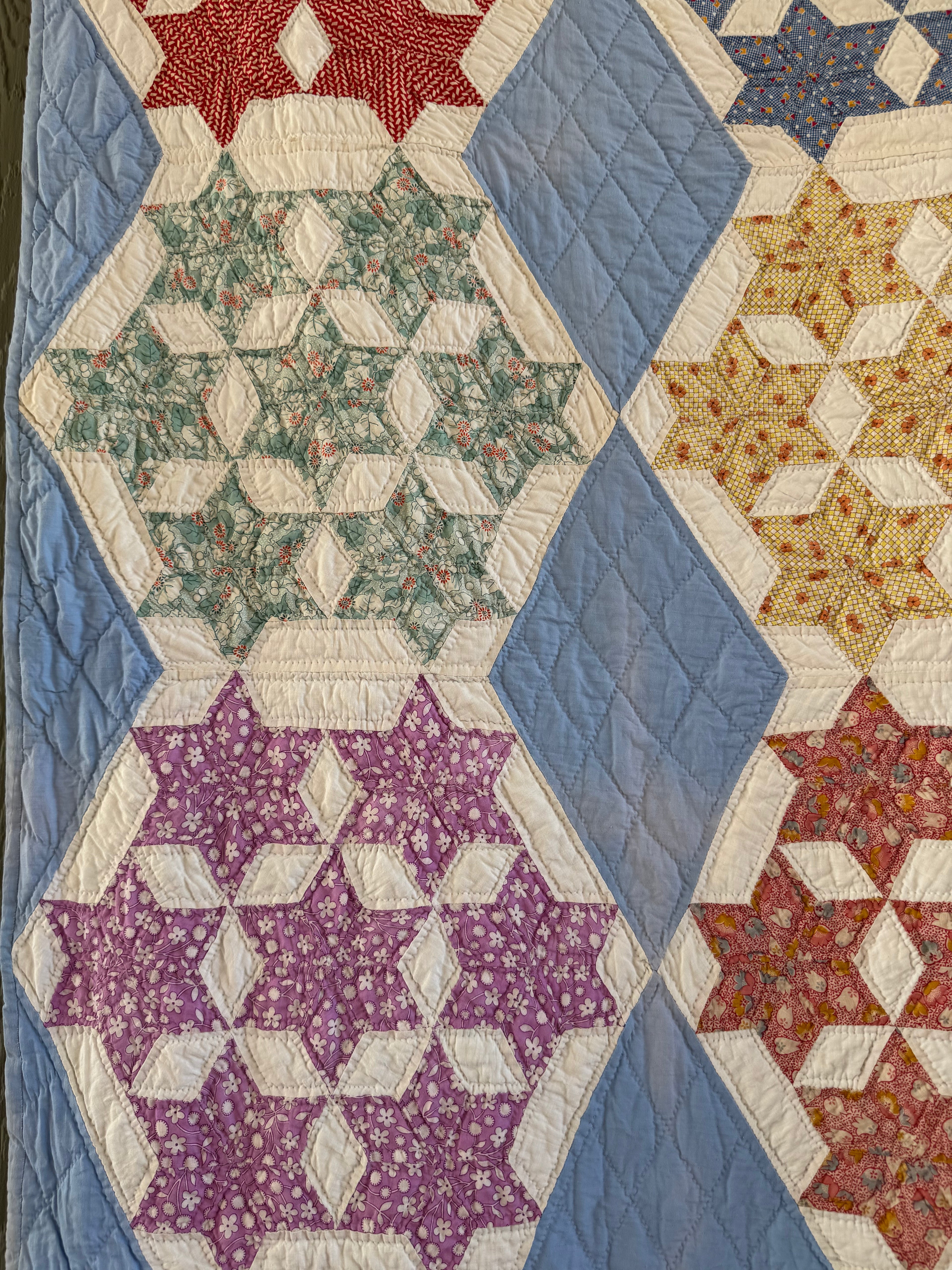 Vintage Blue Seven Sister's Quilt **SOLD**