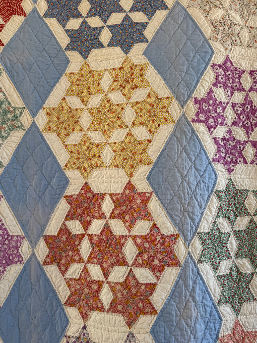 Vintage Blue Seven Sister's Quilt **SOLD**