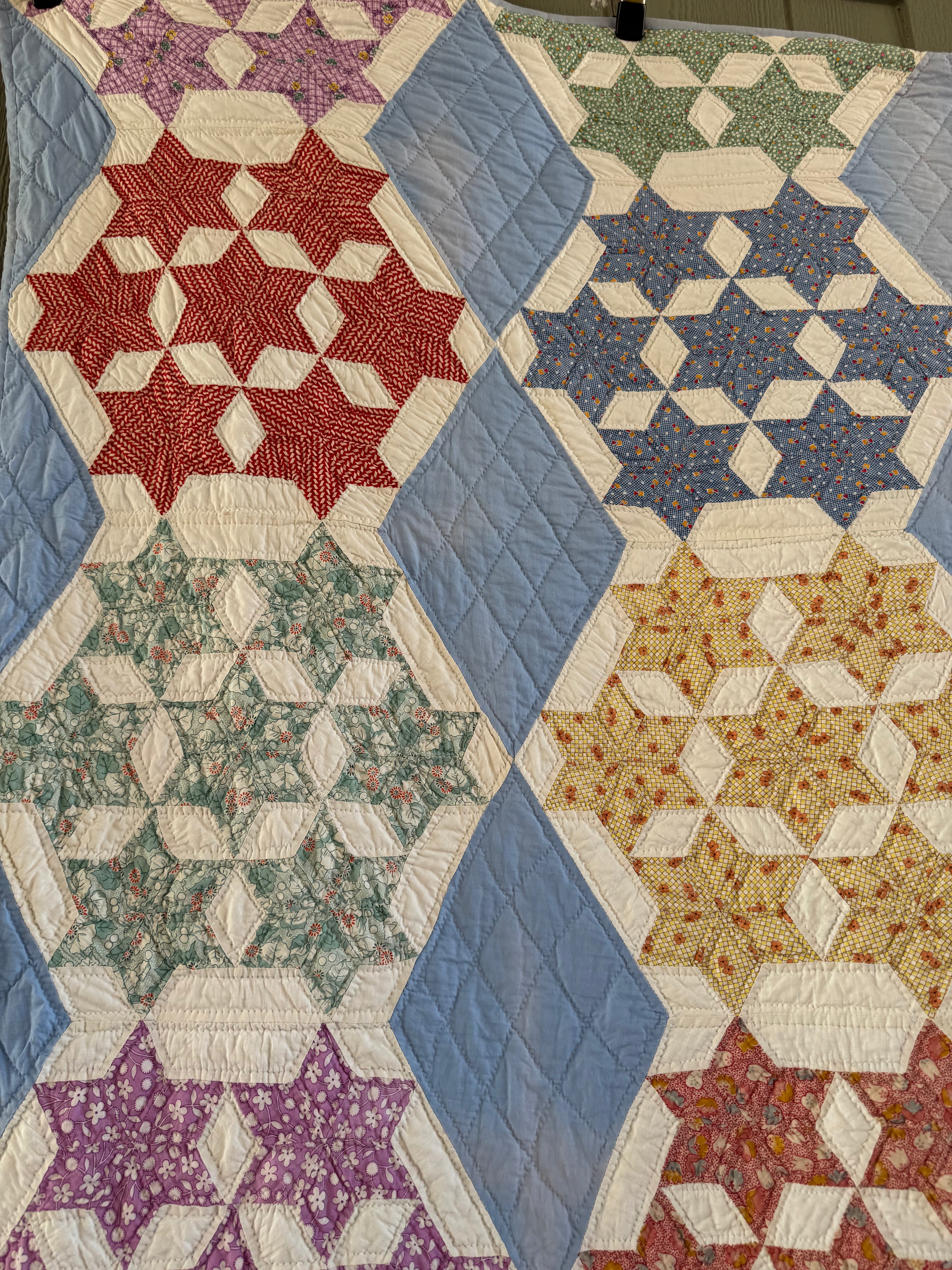 Vintage Blue Seven Sister's Quilt **SOLD**