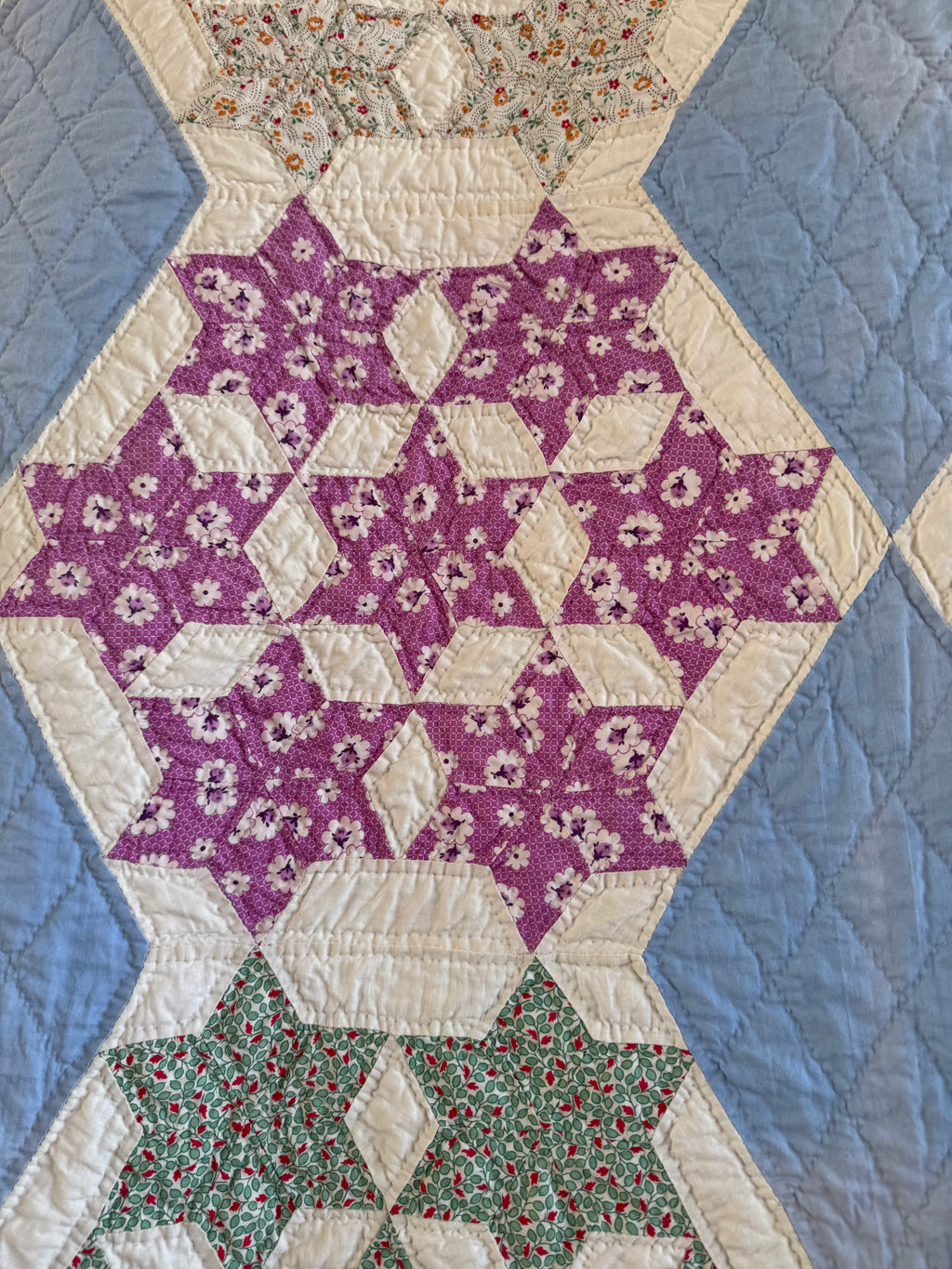 Vintage Blue Seven Sister's Quilt **SOLD**